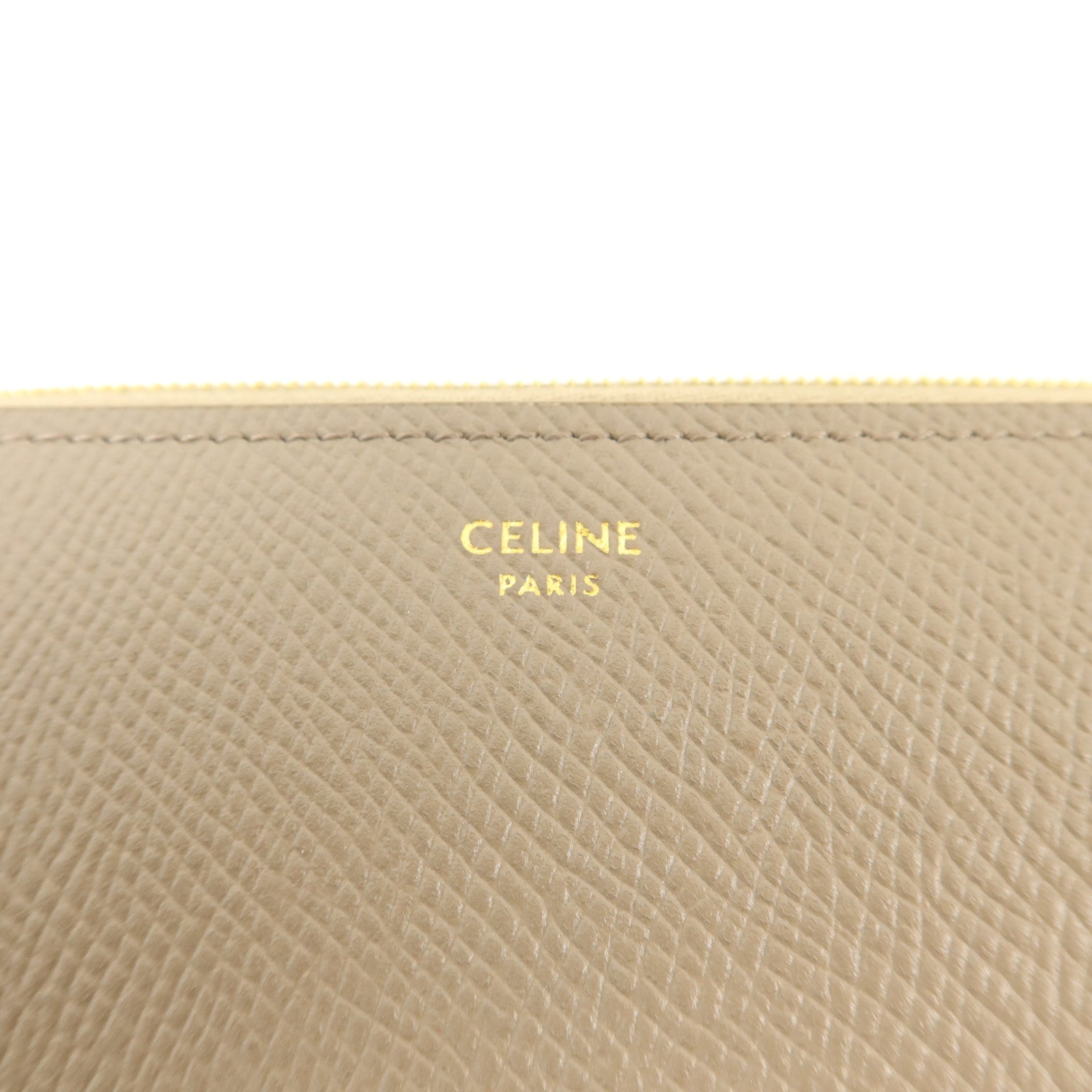 CELINE 牛皮皮革Long Round Wallet金扣長錢包