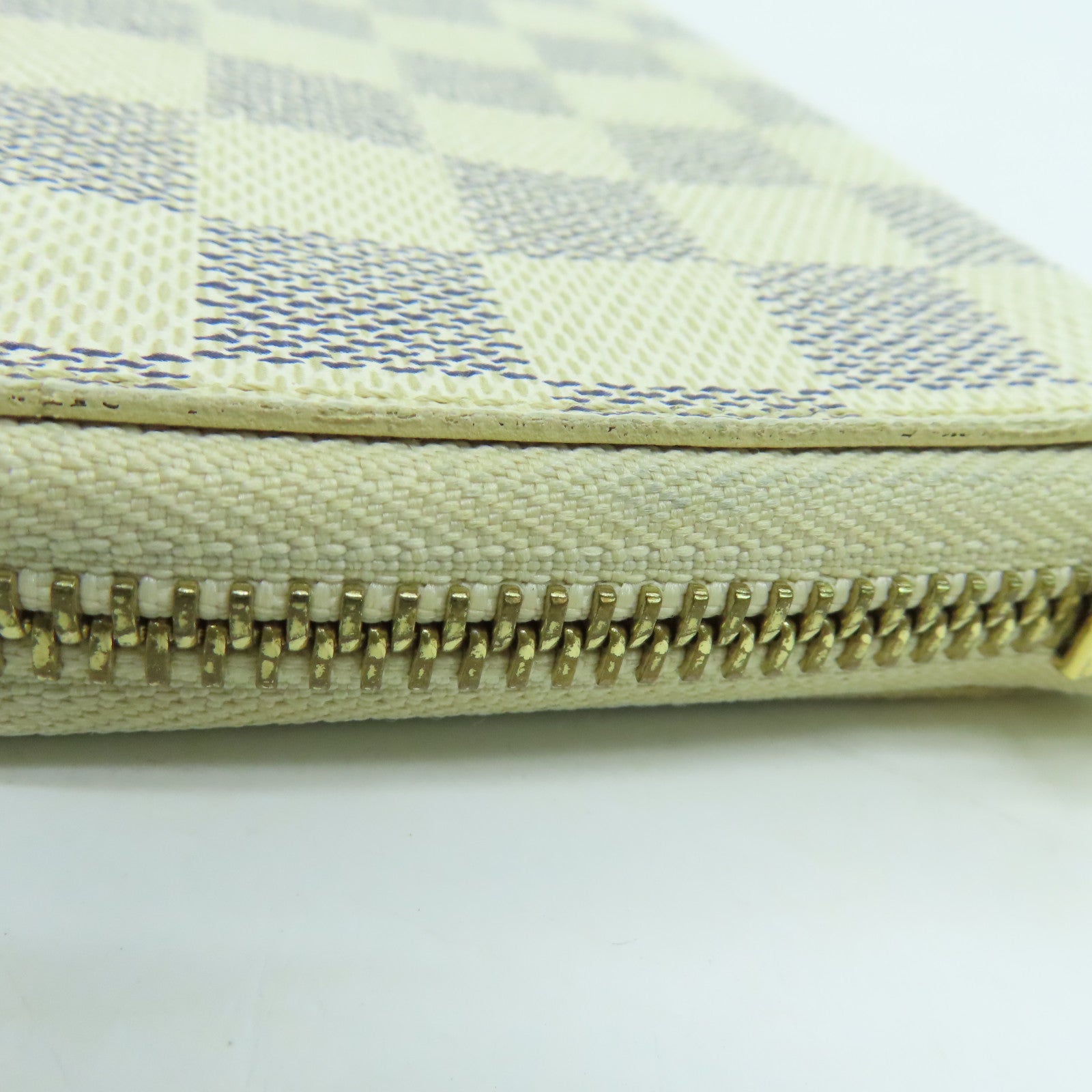 LOUIS VUITTON 【激減優惠】Damier Azur Zippy Wallet金扣錢包白色