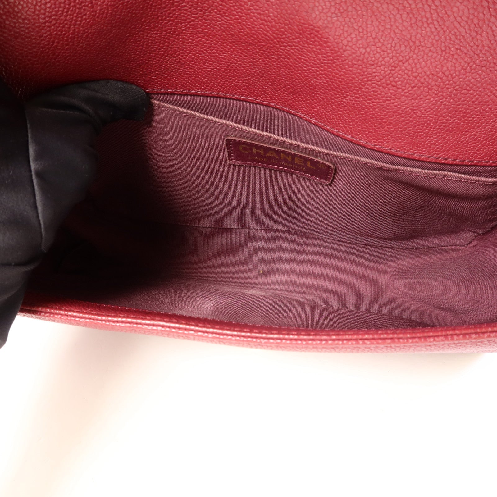 CHANEL 牛皮皮革Boy 25金扣鏈帶肩背袋