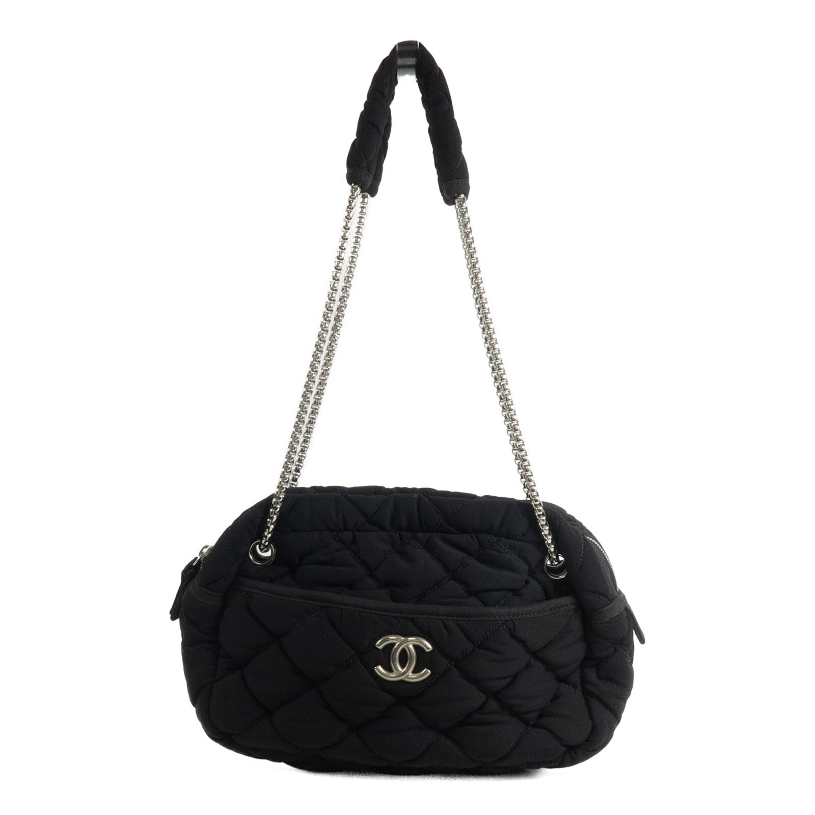 CHANEL 布料Chain Shoulder鏈帶肩背袋