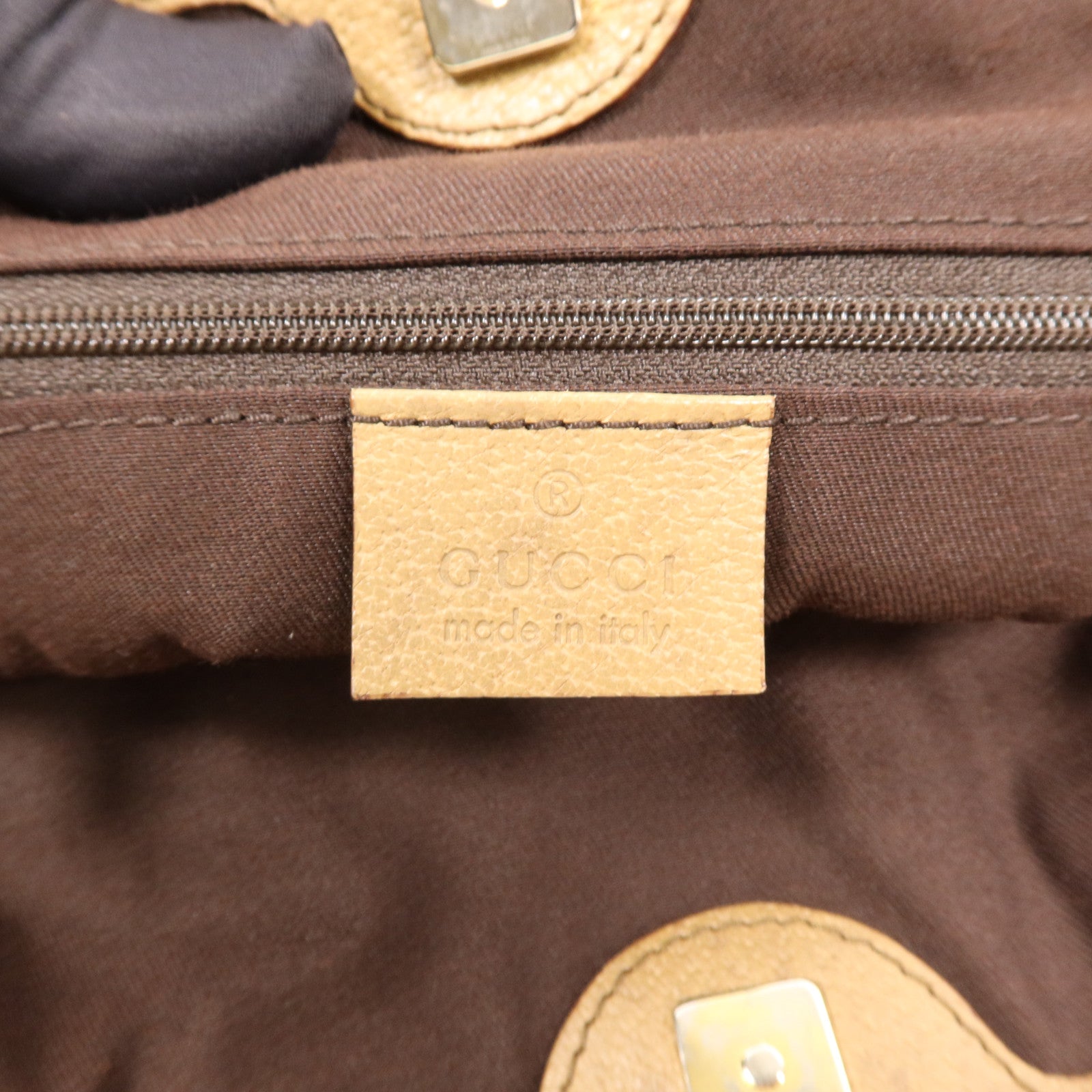 GUCCI 帆布Shoulder Bag金扣肩背袋