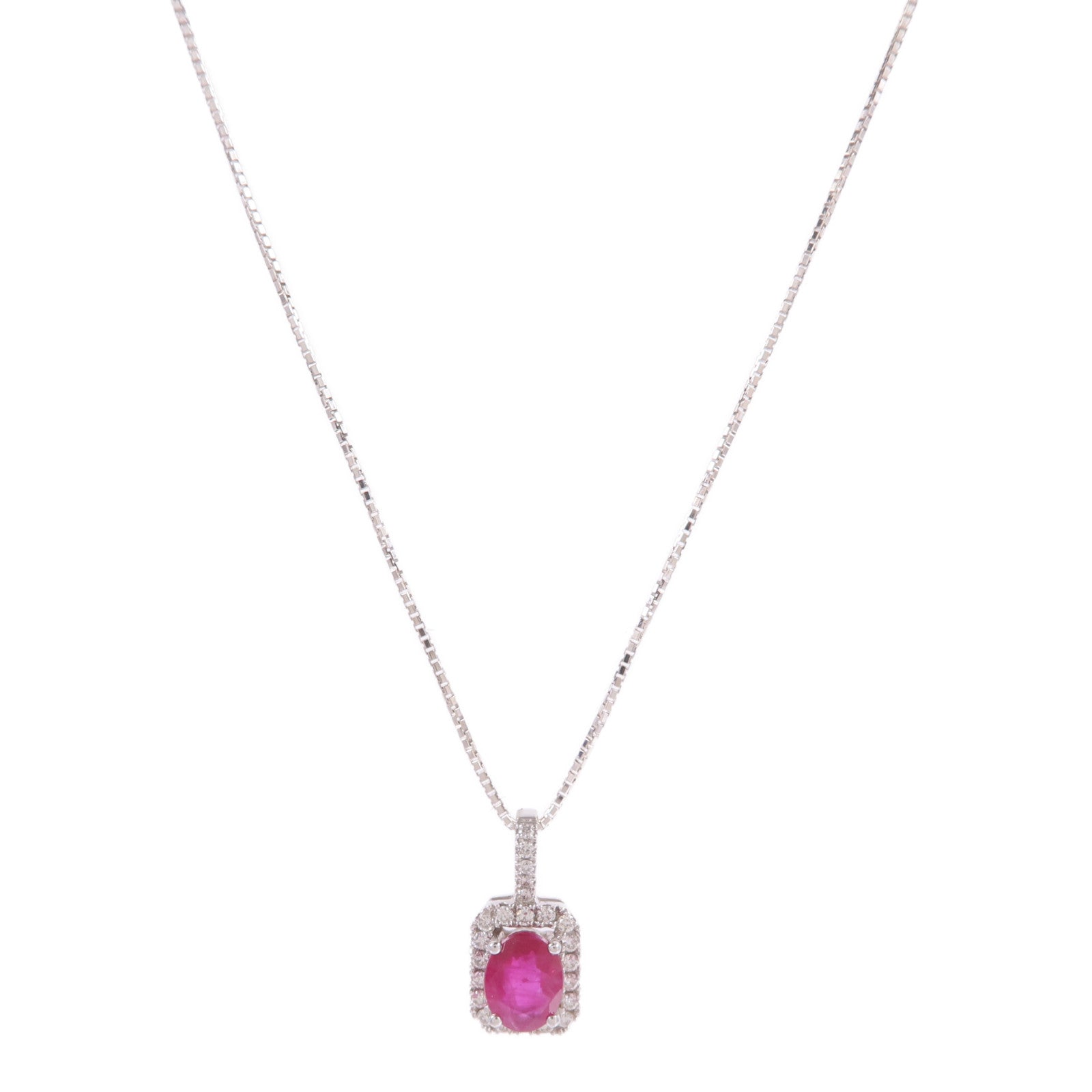 JEWELRY 18K白金Ruby Diamond Necklace紅寶石/鑽石項鍊