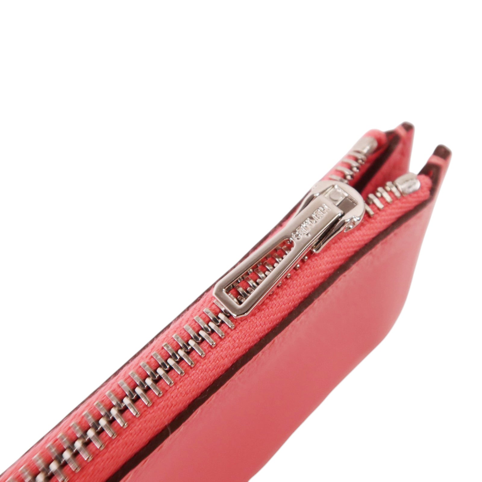 HERMES Evercolor皮革Constance Slim Wallet銀扣錢包Rose Azalee