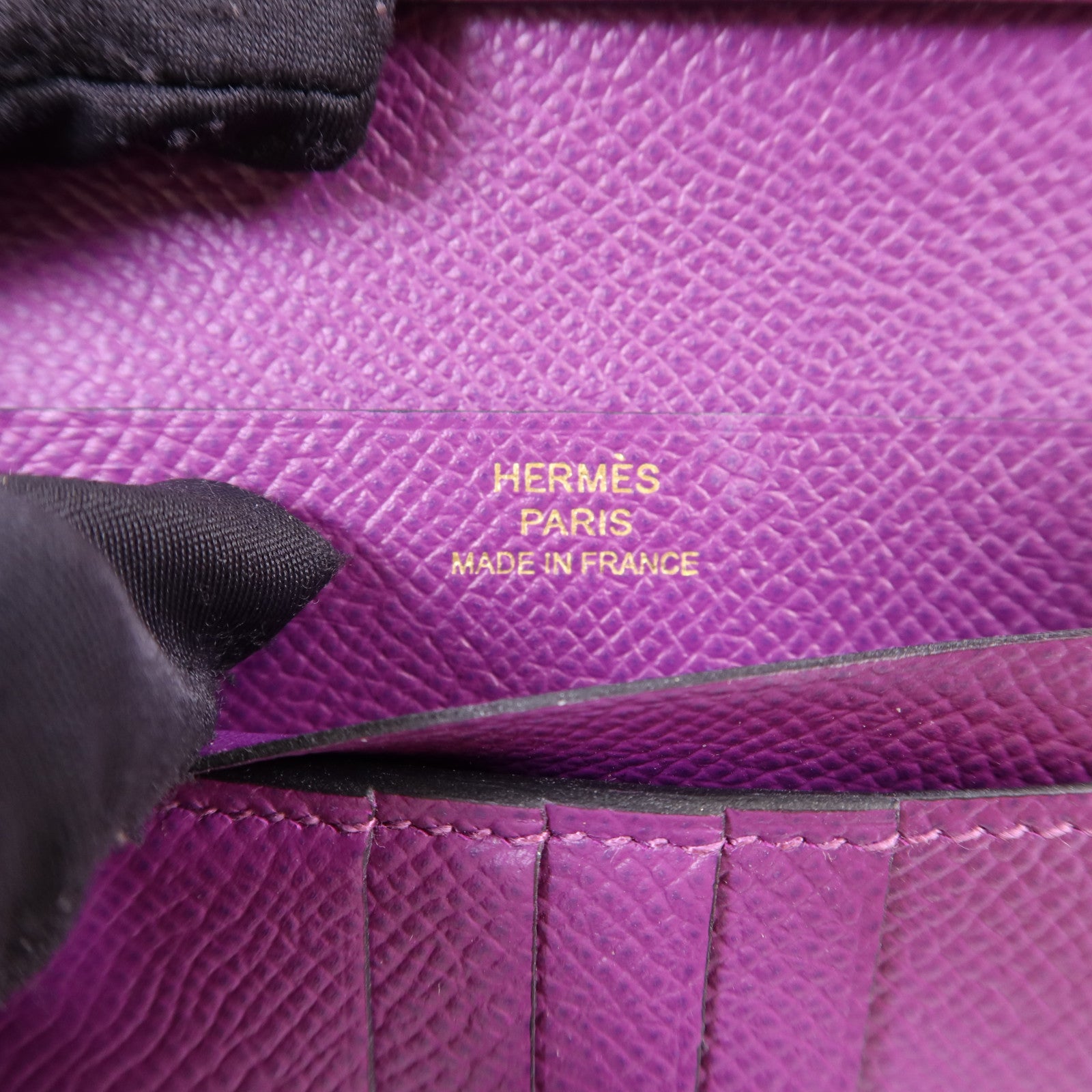 HERMES Epsom皮革Bearn Bifold Wallet金扣錢包Raisin/Anemone