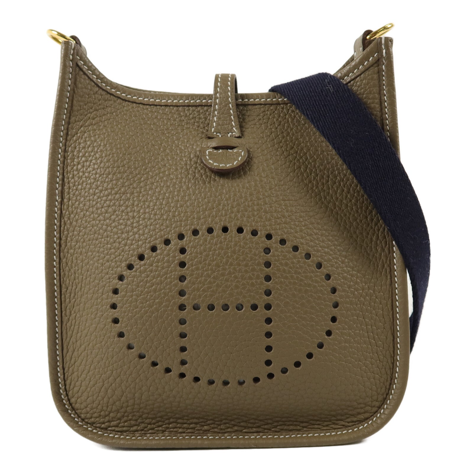 HERMES Clemence皮革Evelyne TPM肩背袋Etoupe