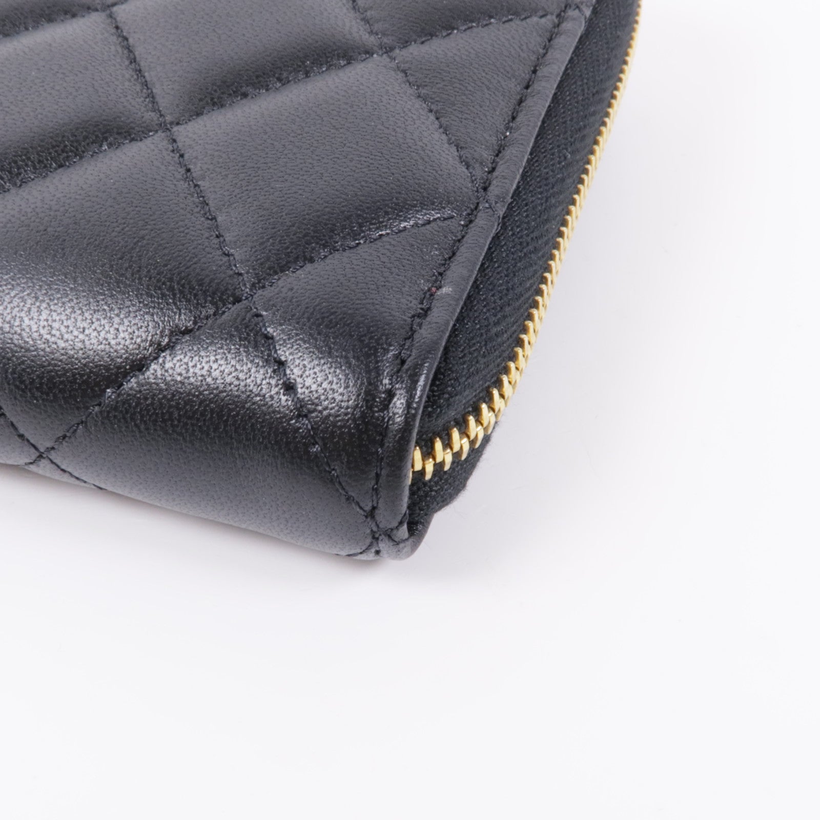 CHANEL 羊皮皮革Long Wallet金扣長錢包
