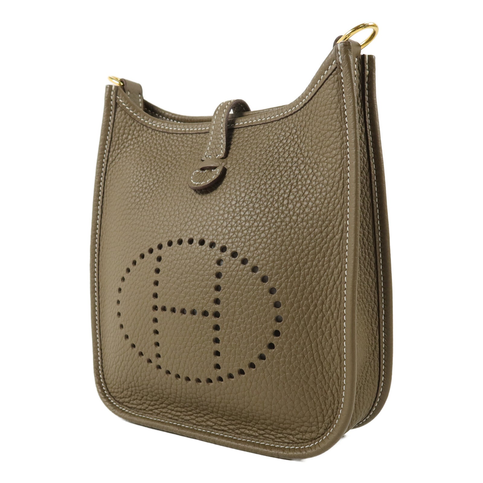 HERMES Clemence皮革Evelyne TPM肩背袋Etoupe