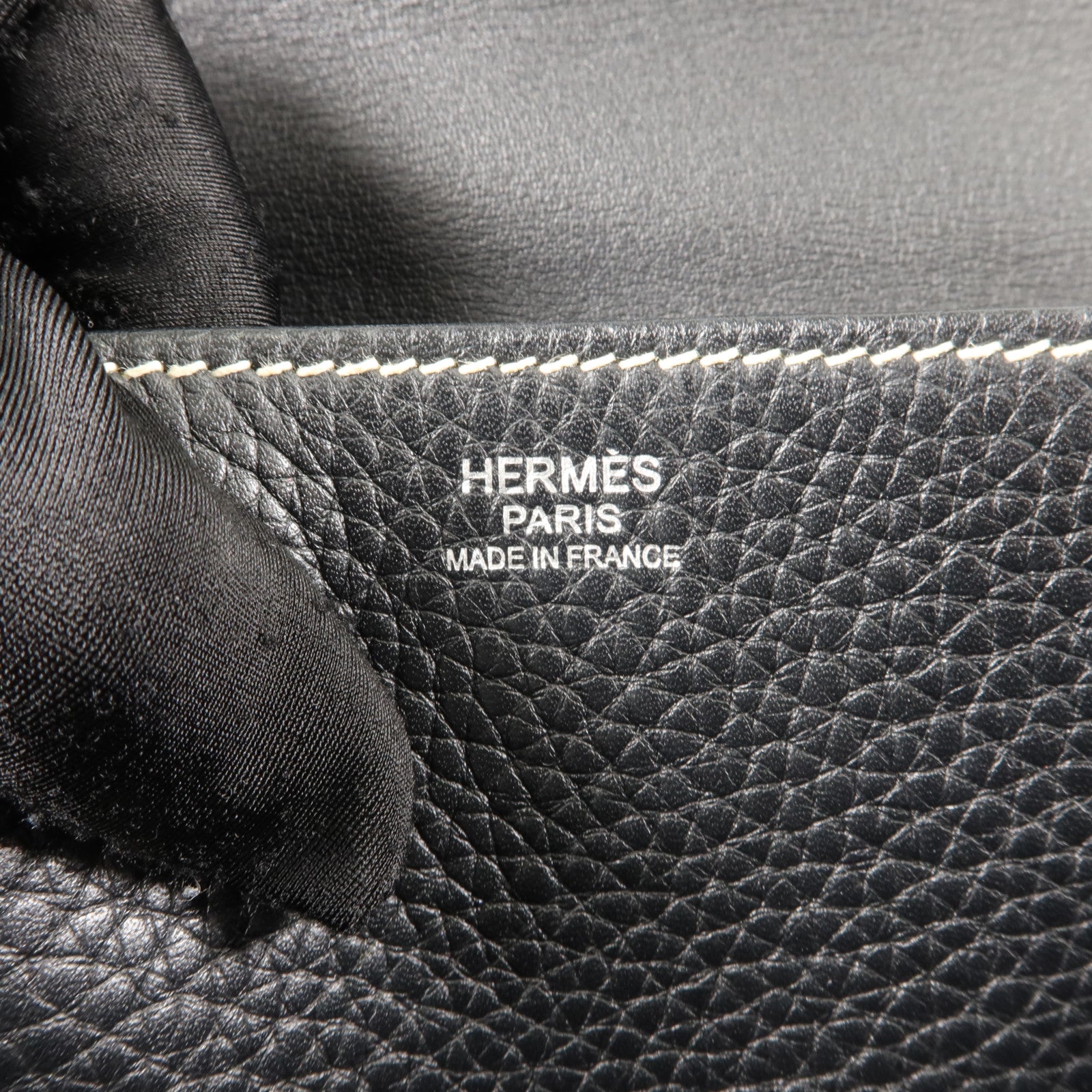 HERMES Clemence皮革Halzan 31手挽肩背兩用袋Noir
