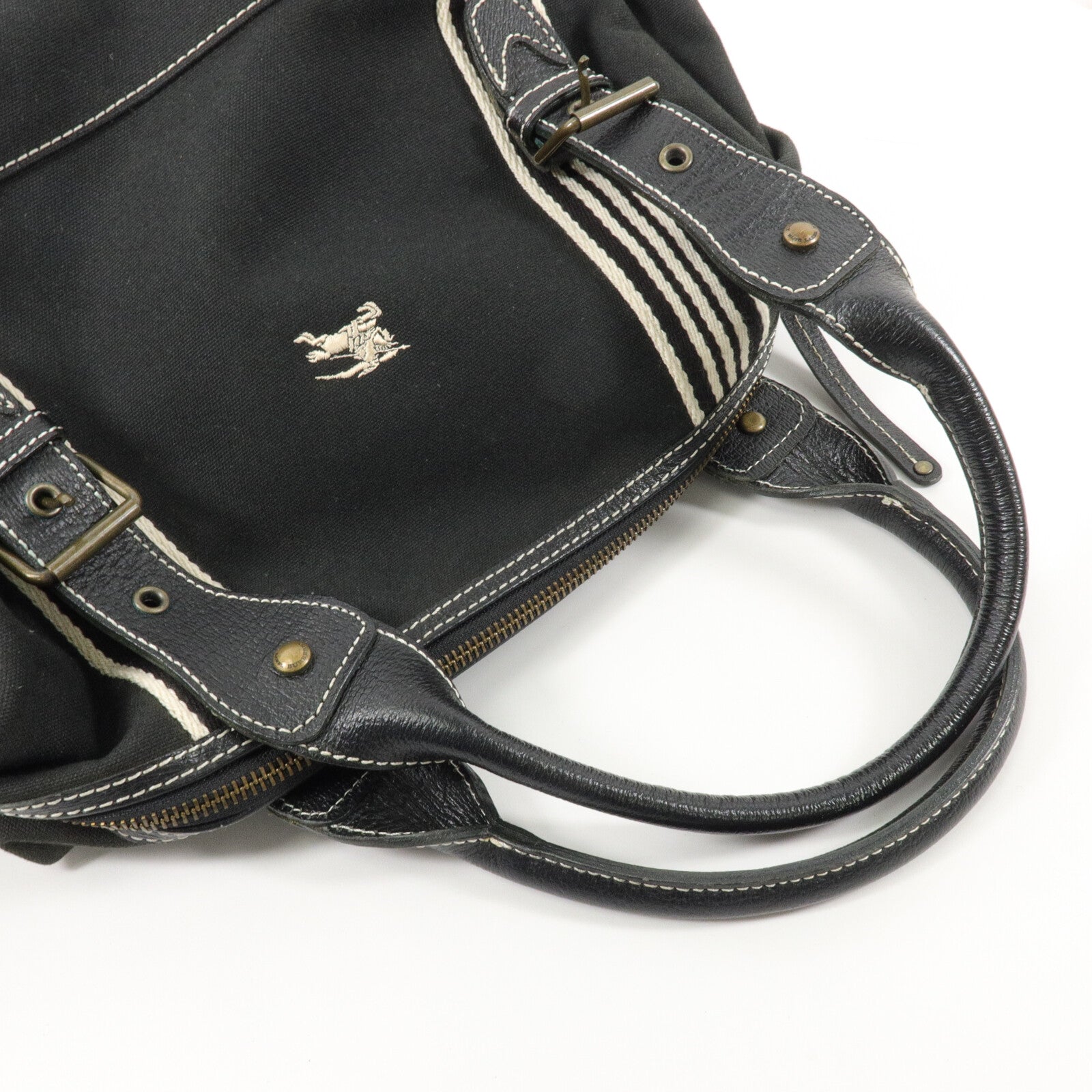 BURBERRY 牛皮皮革/帆布Hand Bag手挽袋