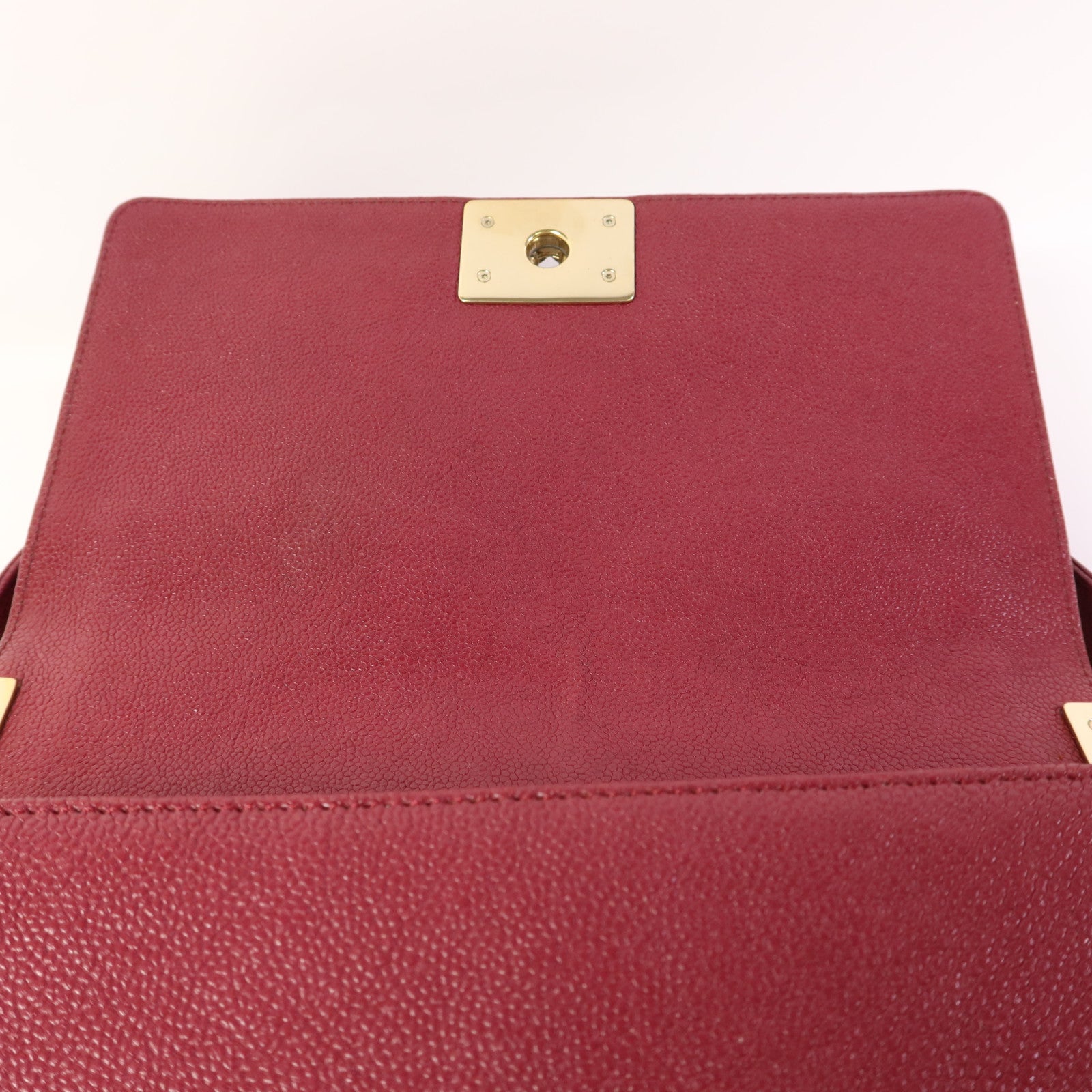 CHANEL 牛皮皮革Boy 25金扣鏈帶肩背袋