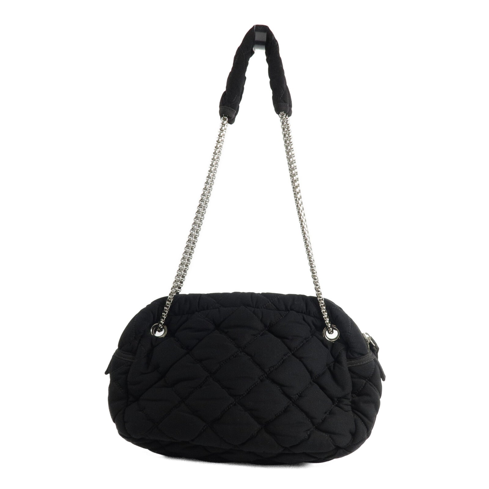 CHANEL 布料Chain Shoulder鏈帶肩背袋