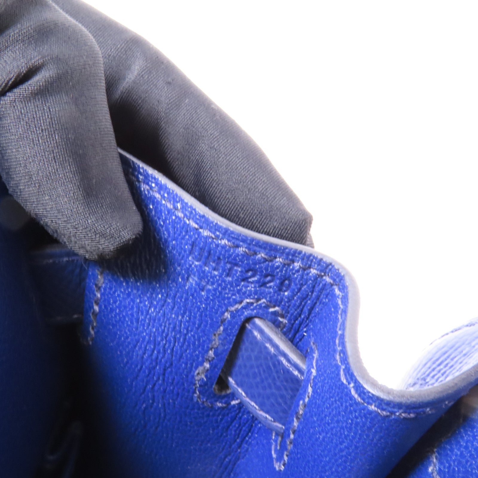 HERMES Epsom/Clemence皮革Kelly 28金扣手挽肩背兩用袋 Bleu Saphir/ Brique