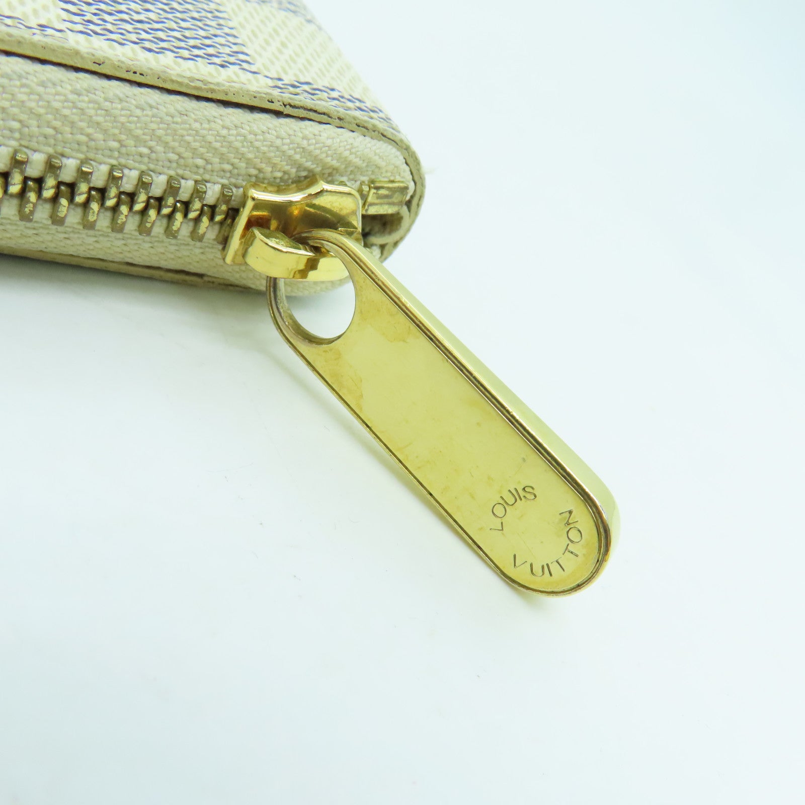 LOUIS VUITTON 【激減優惠】Damier Azur Zippy Wallet金扣錢包白色