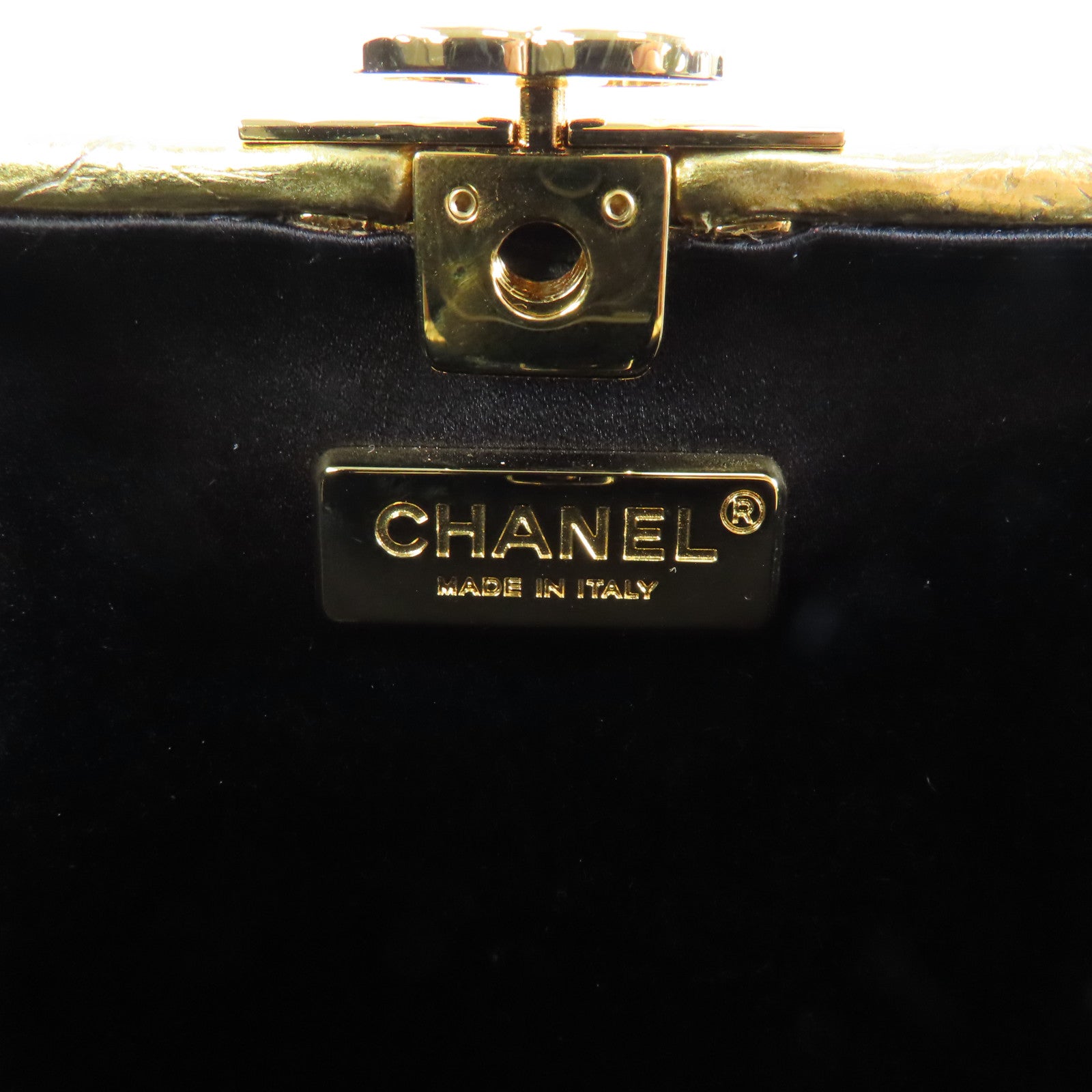 CHANEL 【激減優惠】牛皮皮革Chain Shoulder金扣鏈肩背袋金色