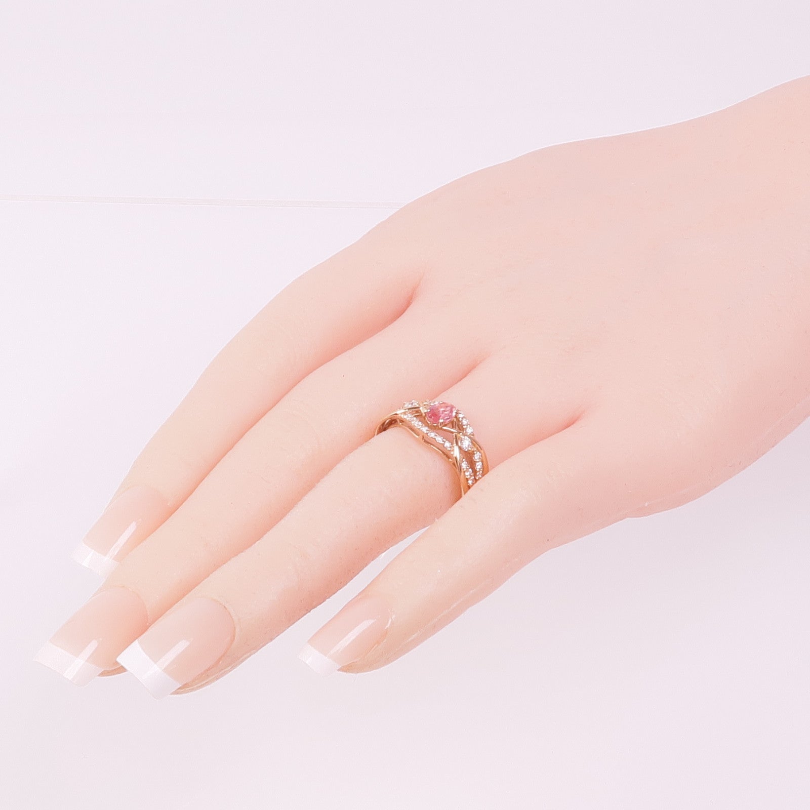 JEWELRY 【激減優惠】18K玫瑰金Padparadscha Diamond Ring帕帕拉恰/鑽石戒指US#6.25