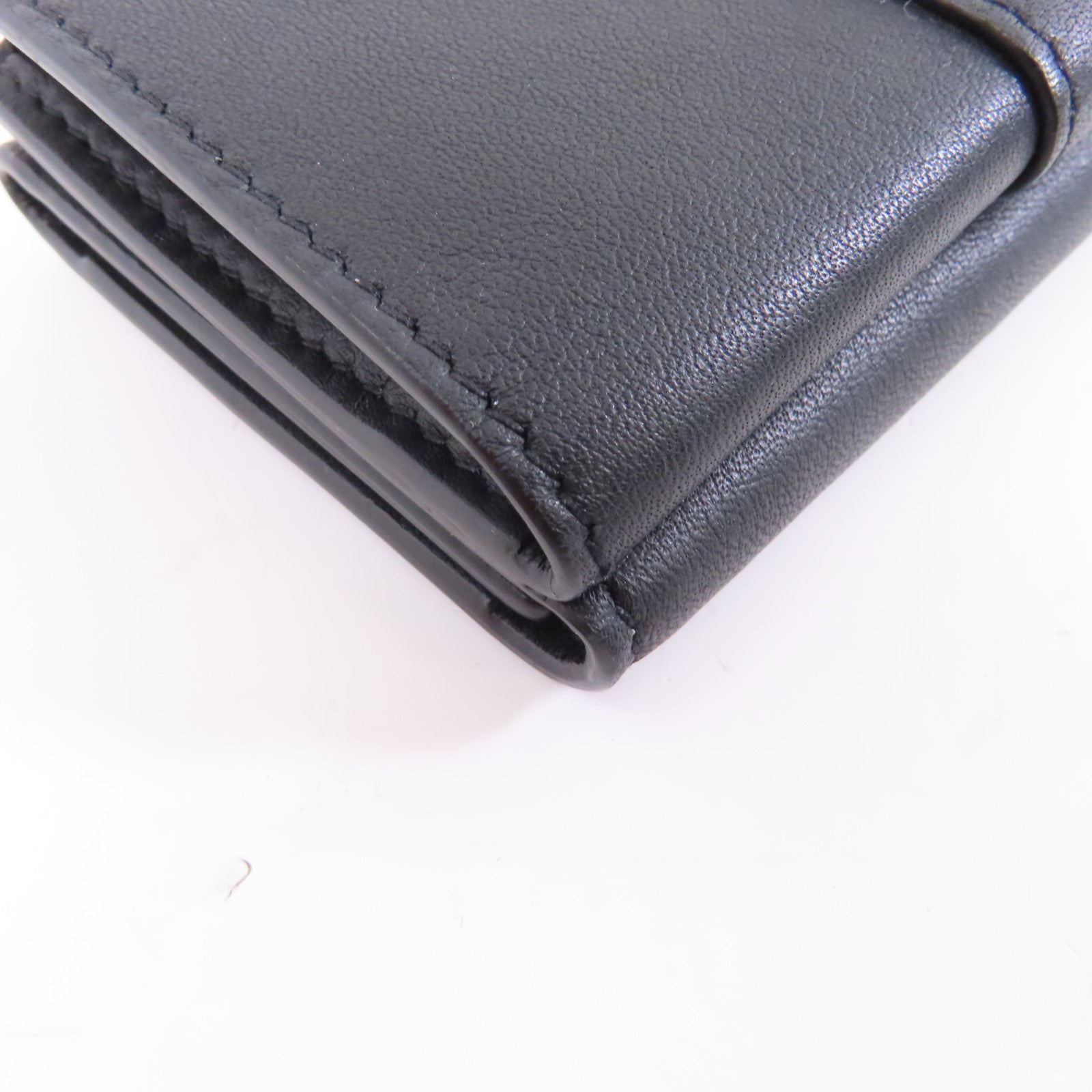 SAINT LAURENT 皮革Compact Wallet皮革錢包黑色