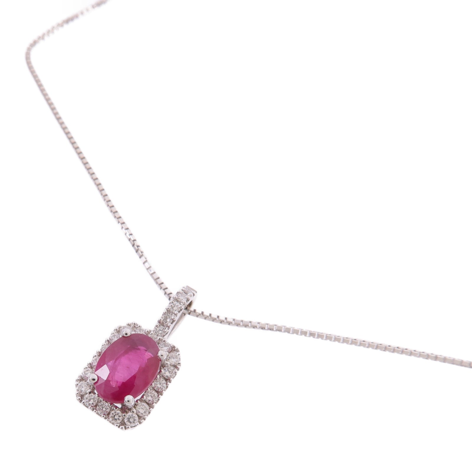 JEWELRY 18K白金Ruby Diamond Necklace紅寶石/鑽石項鍊
