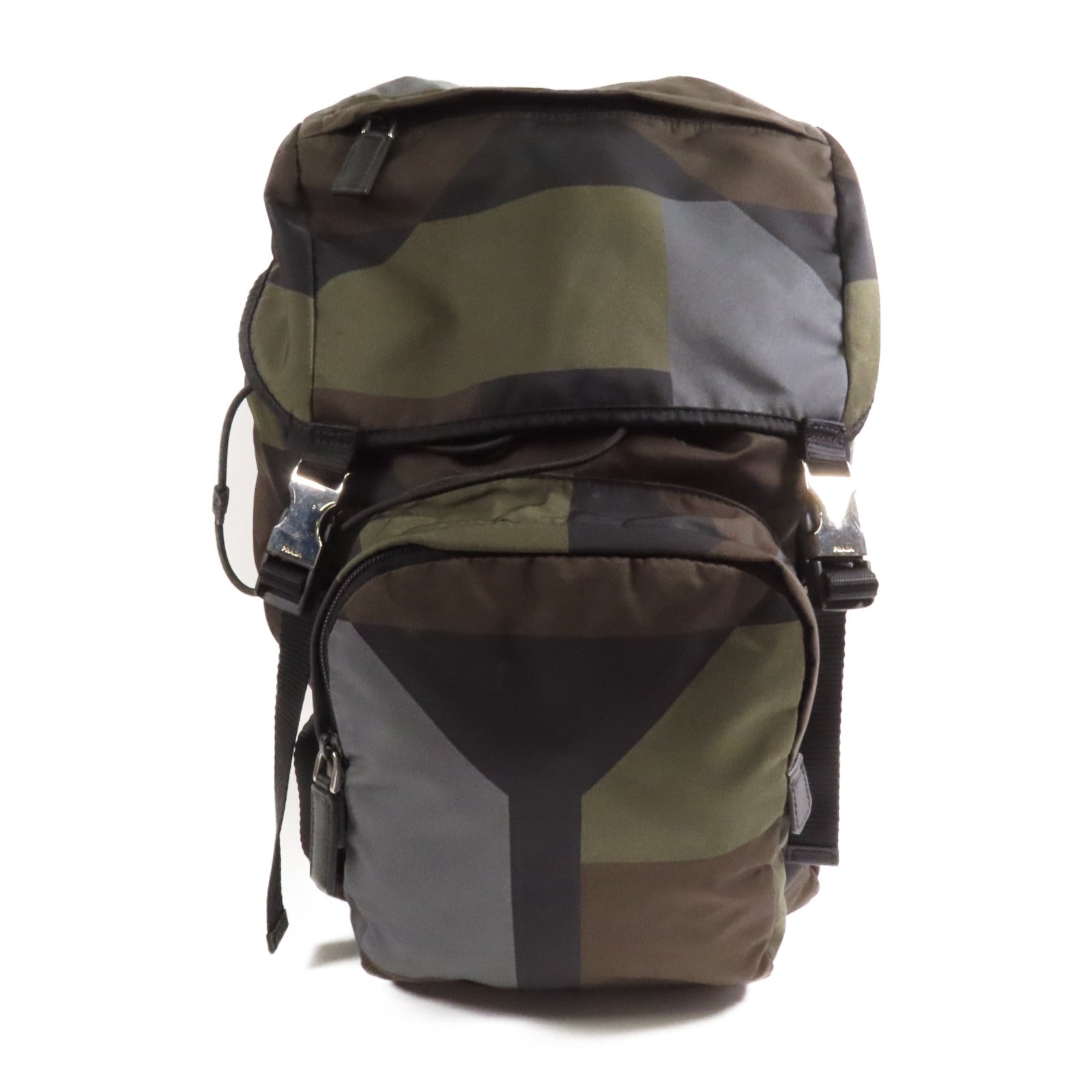 PRADA 尼龍Backpack銀扣背包
