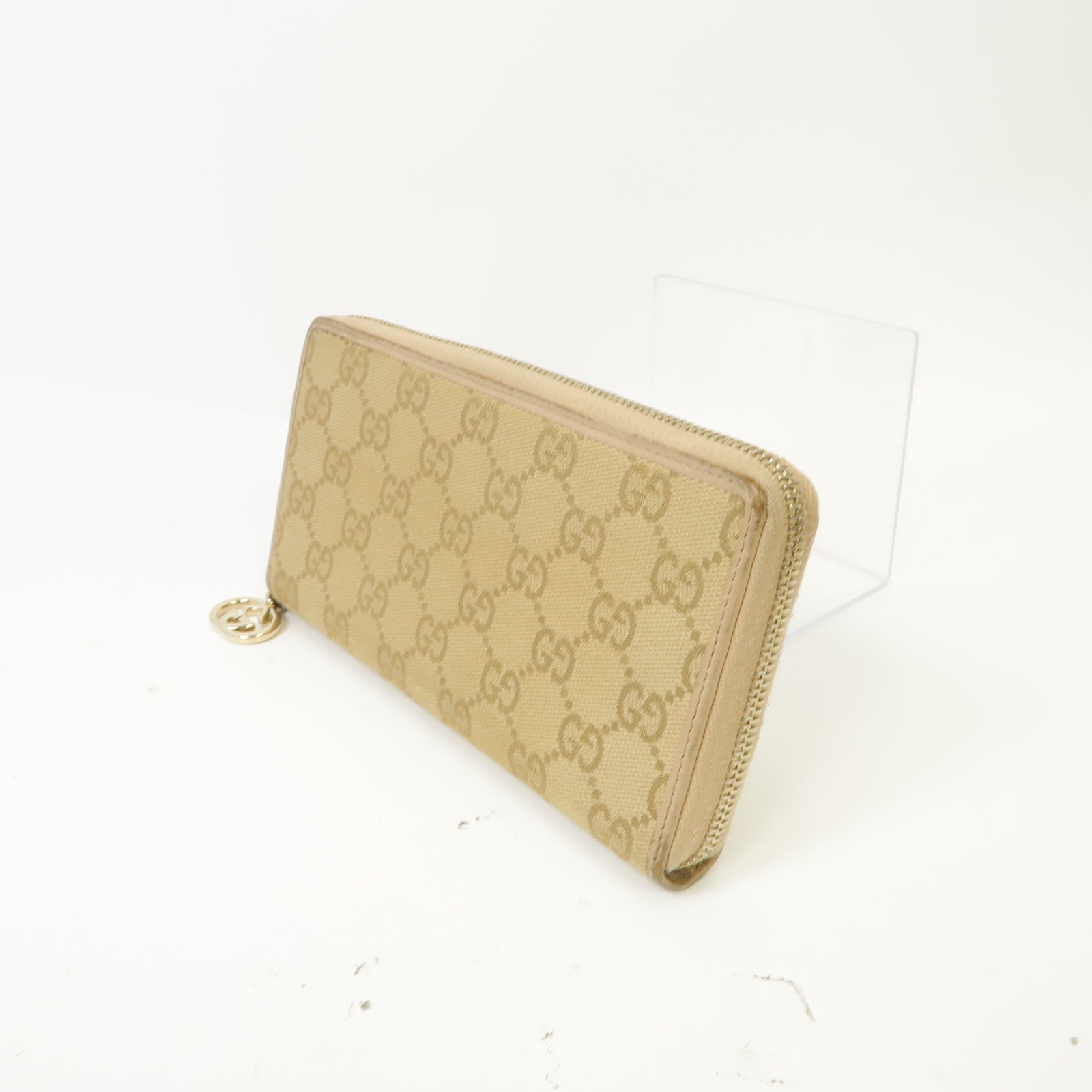 GUCCI 【激減優惠】帆布Long Wallet金扣長錢包啡色