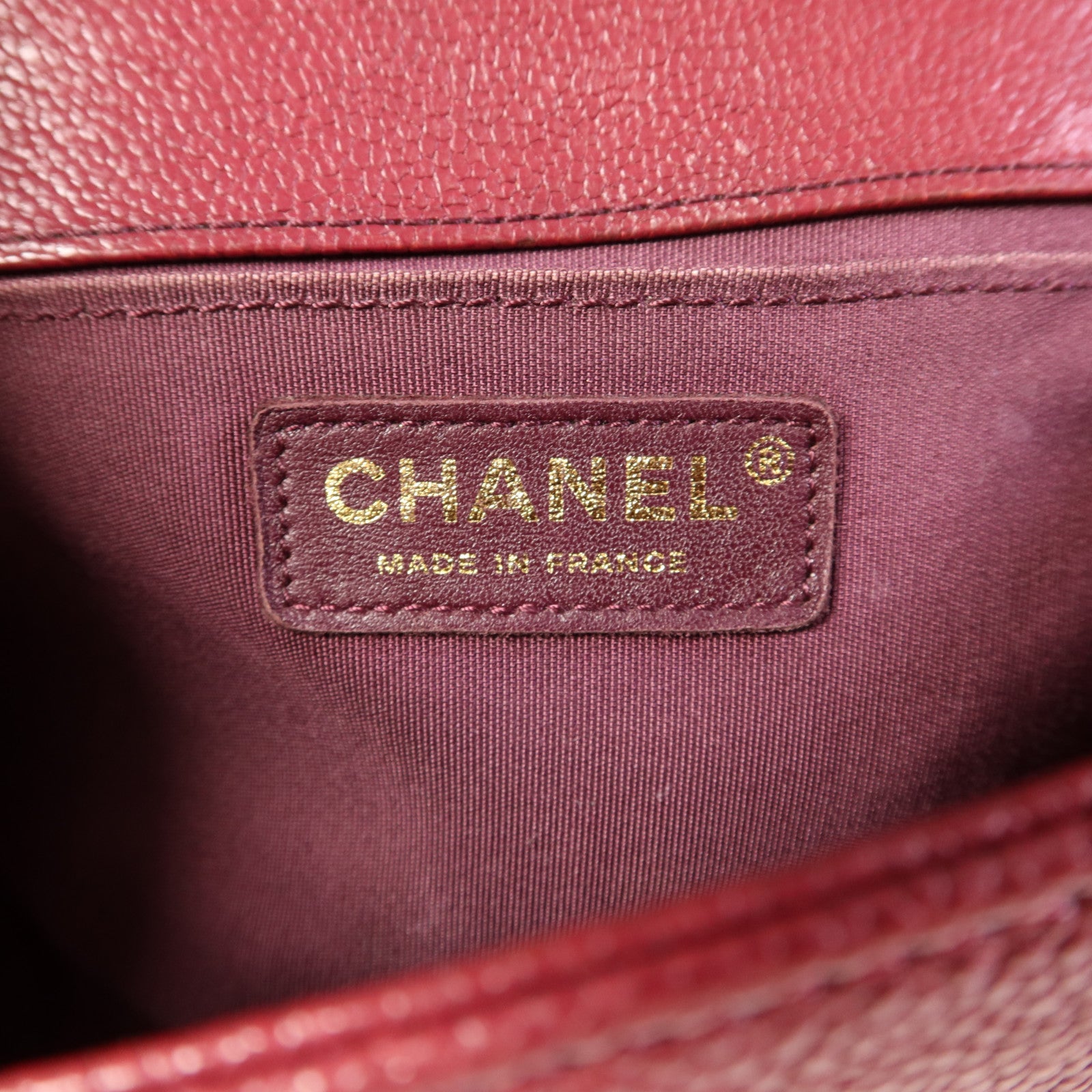 CHANEL 牛皮皮革Boy 25金扣鏈帶肩背袋