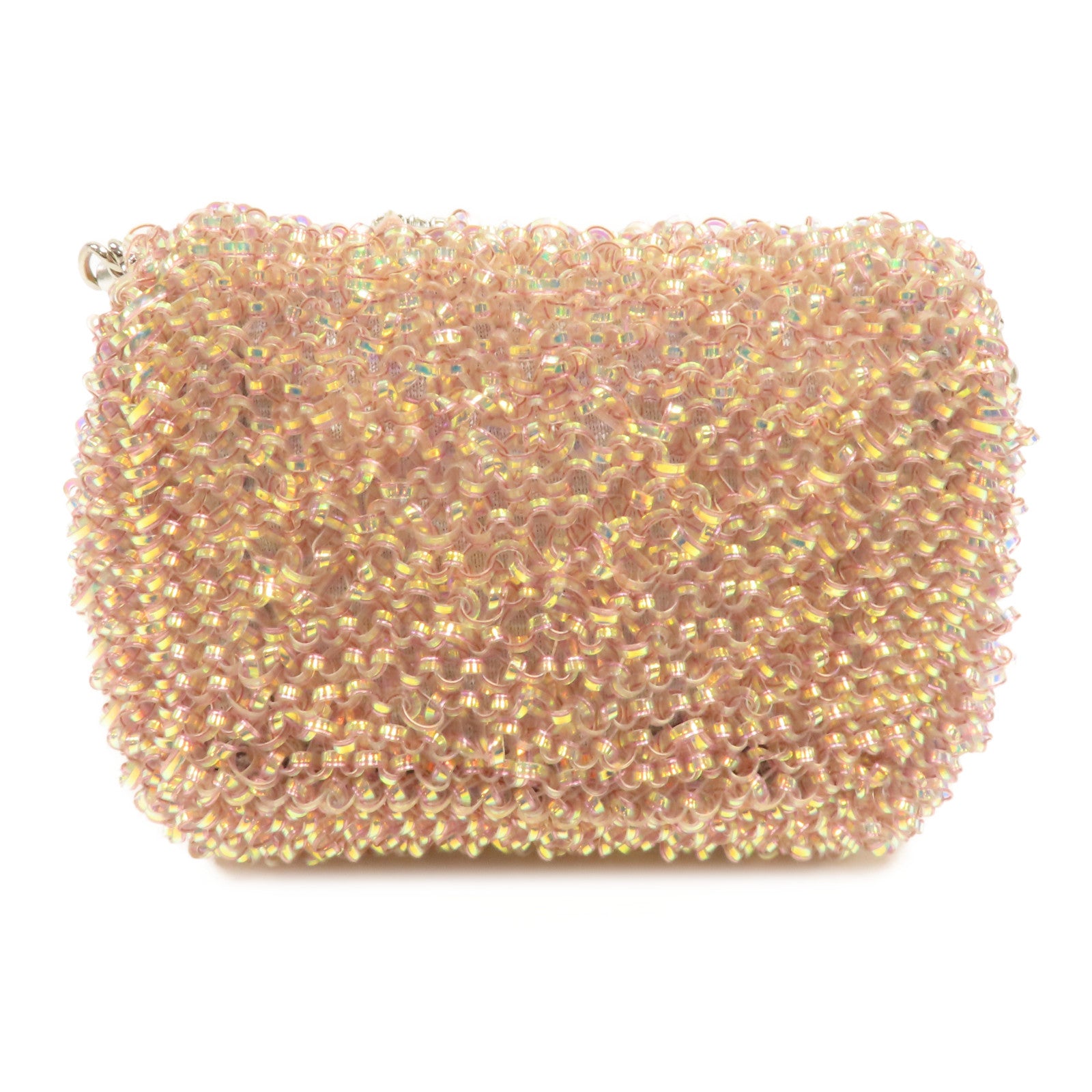 ANTEPRIMA PVC Chain Shoulder Bag銀扣鏈帶肩背袋粉紅色