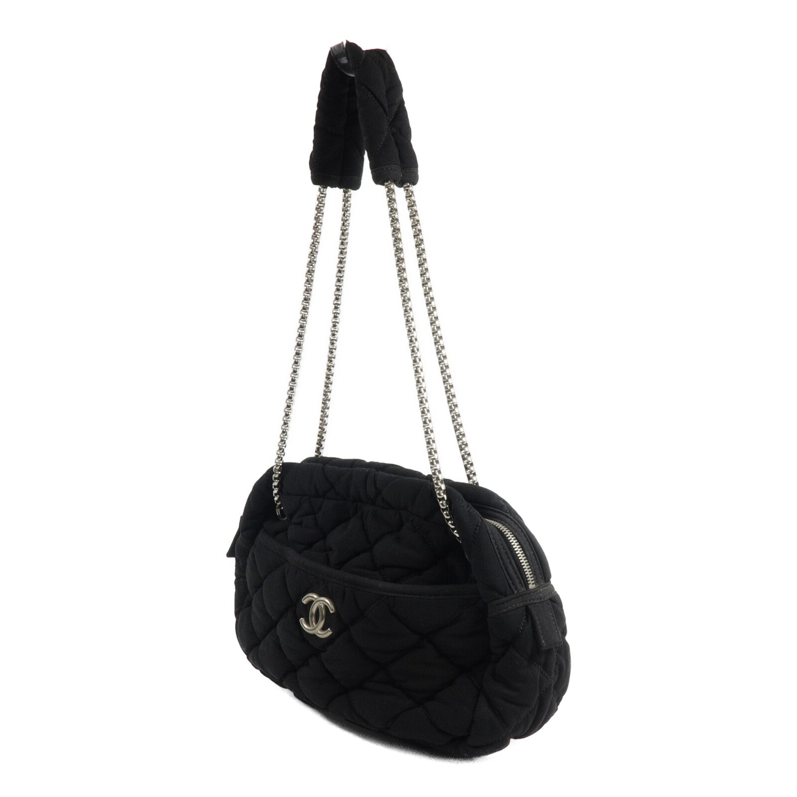CHANEL 布料Chain Shoulder鏈帶肩背袋