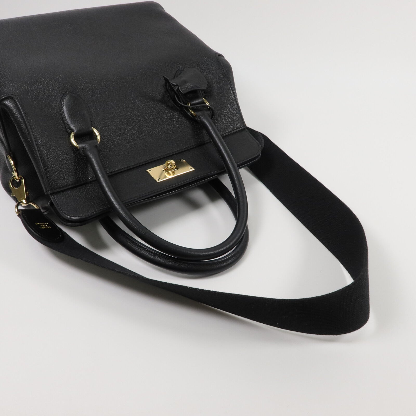 HERMES Evercolor皮革Tool Box 26手挽肩背兩用袋Noir
