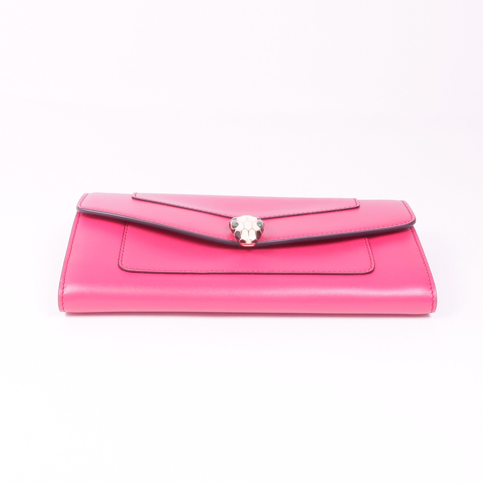 BVLGARI 牛皮皮革Serpenti Forever Wallet金扣長錢包