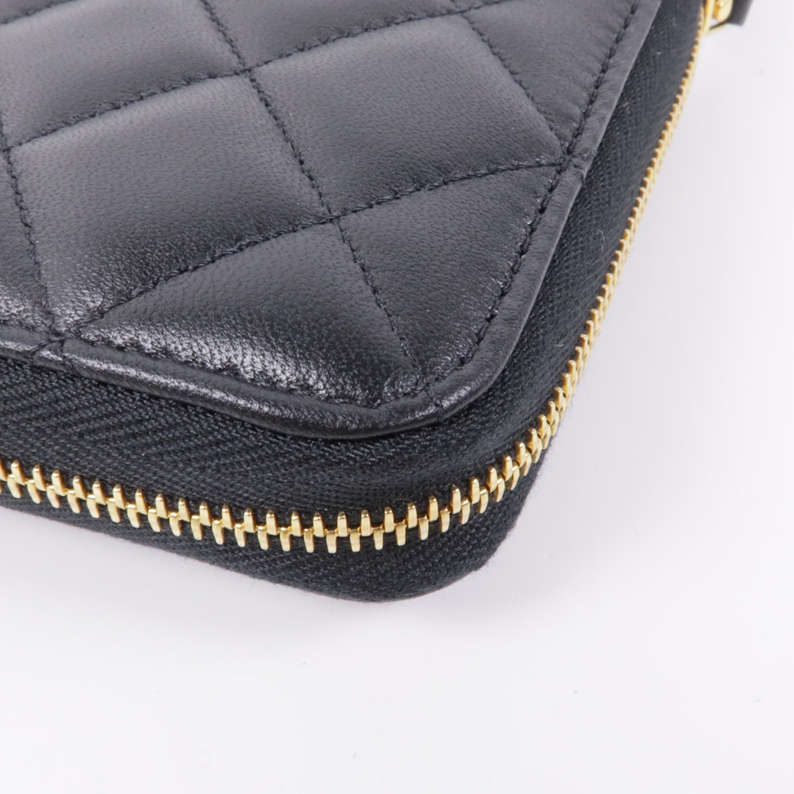 CHANEL 羊皮皮革Long Wallet金扣長錢包