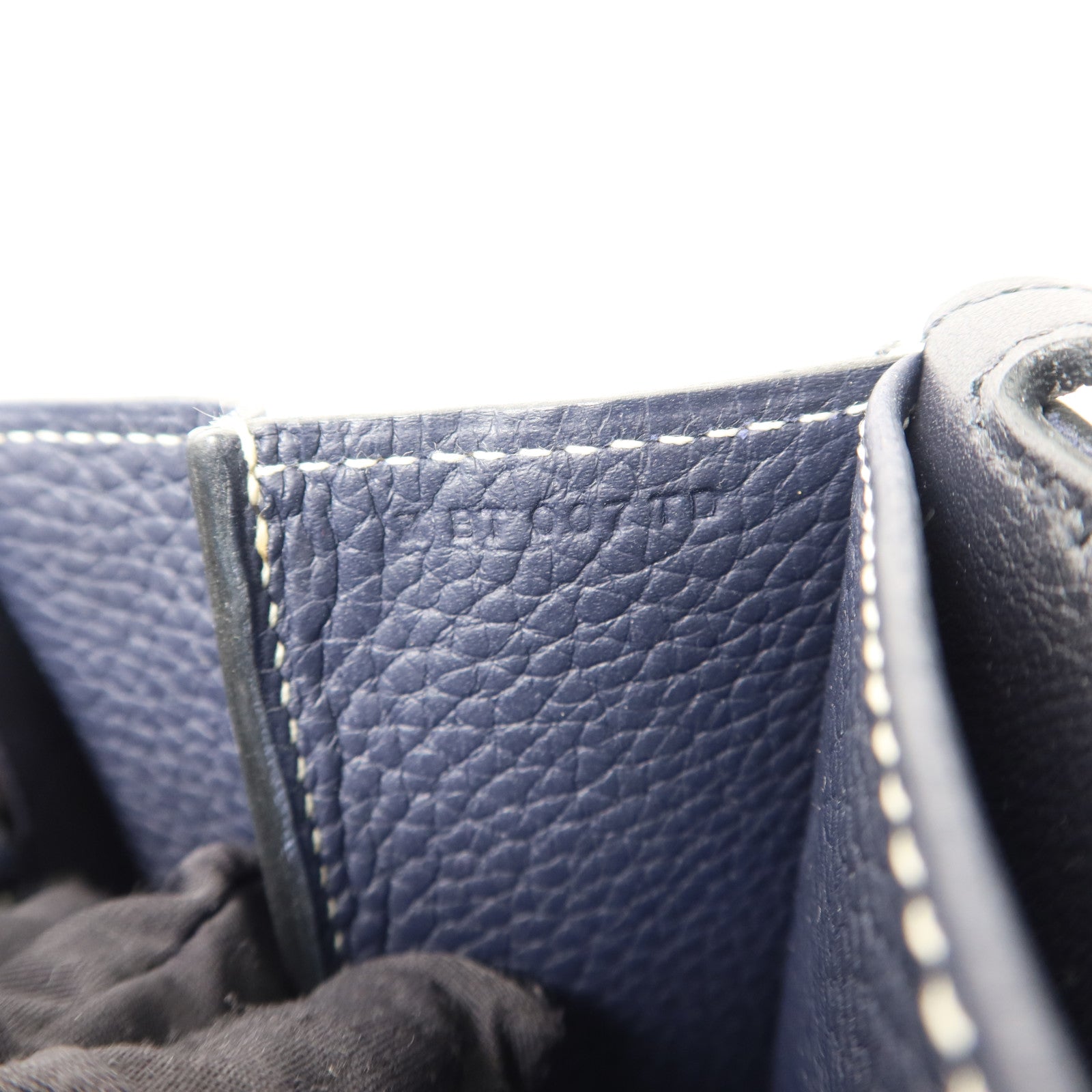 HERMES Clemence皮革Halzan 31手挽肩背兩用袋Bleu Indigo/Bleu Nuit