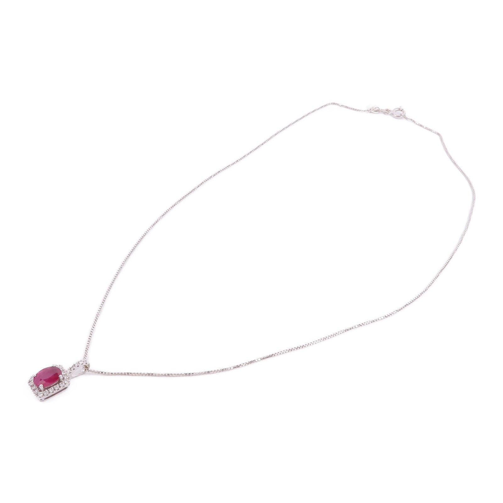 JEWELRY 18K白金Ruby Diamond Necklace紅寶石/鑽石項鍊