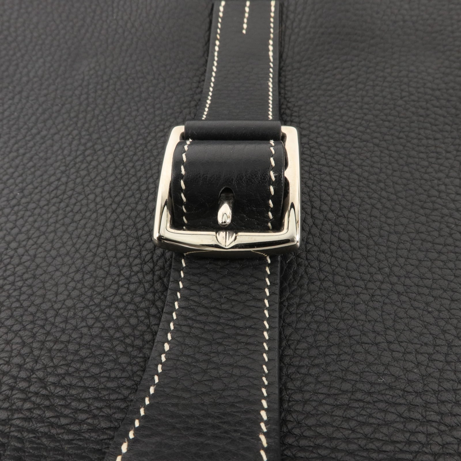 HERMES Clemence皮革Halzan 31手挽肩背兩用袋Noir