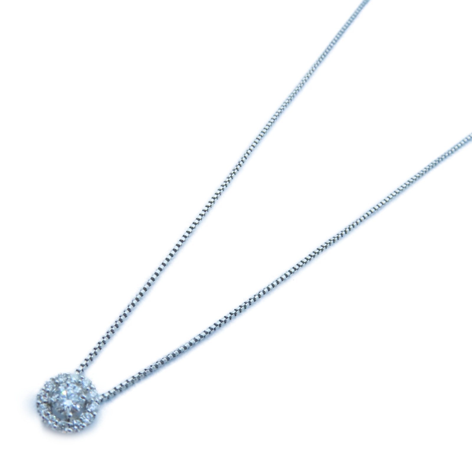 JEWELRY 【激減優惠】PT900白金/18K白金Diamond Necklace 0.166ct/0.10ct鑽石項鍊#44cm