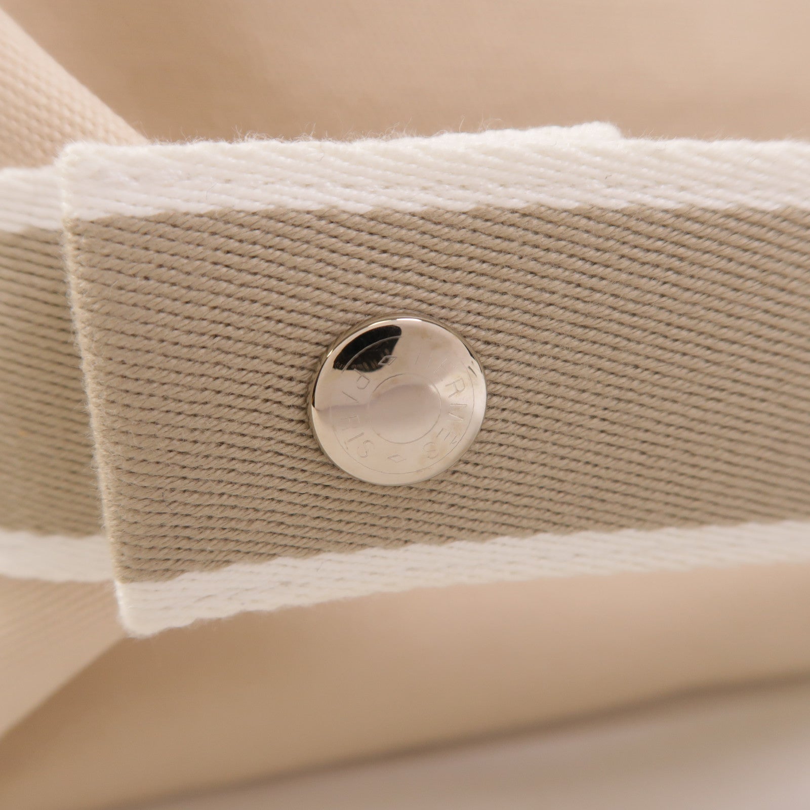 HERMES 帆布Bride A Brac銀扣手挽袋