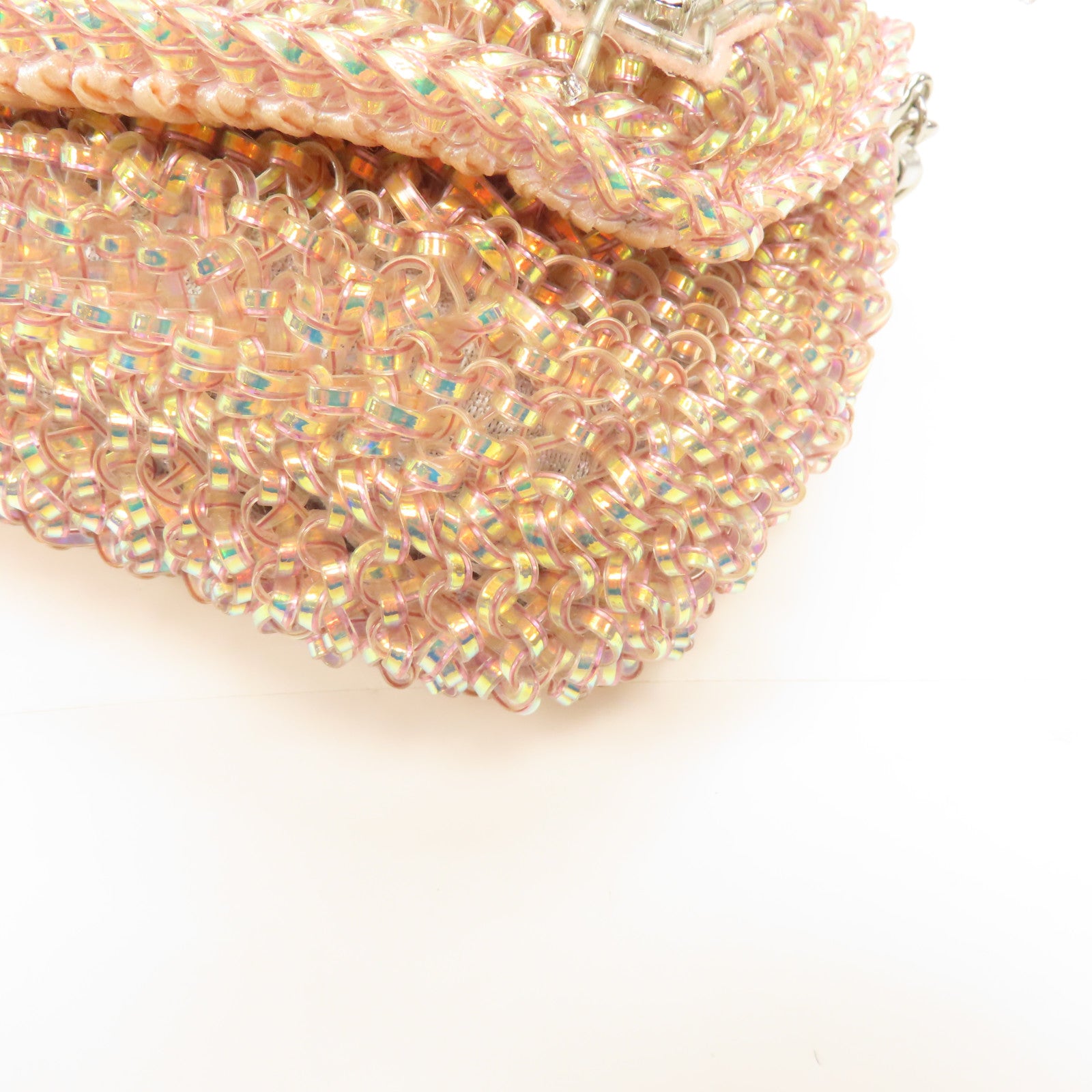 ANTEPRIMA PVC Chain Shoulder Bag銀扣鏈帶肩背袋粉紅色