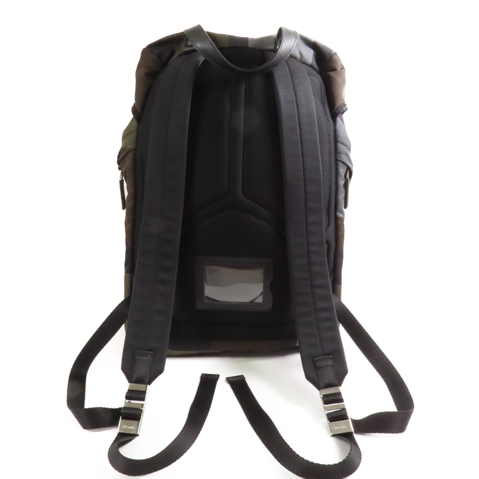 PRADA 尼龍Backpack銀扣背包