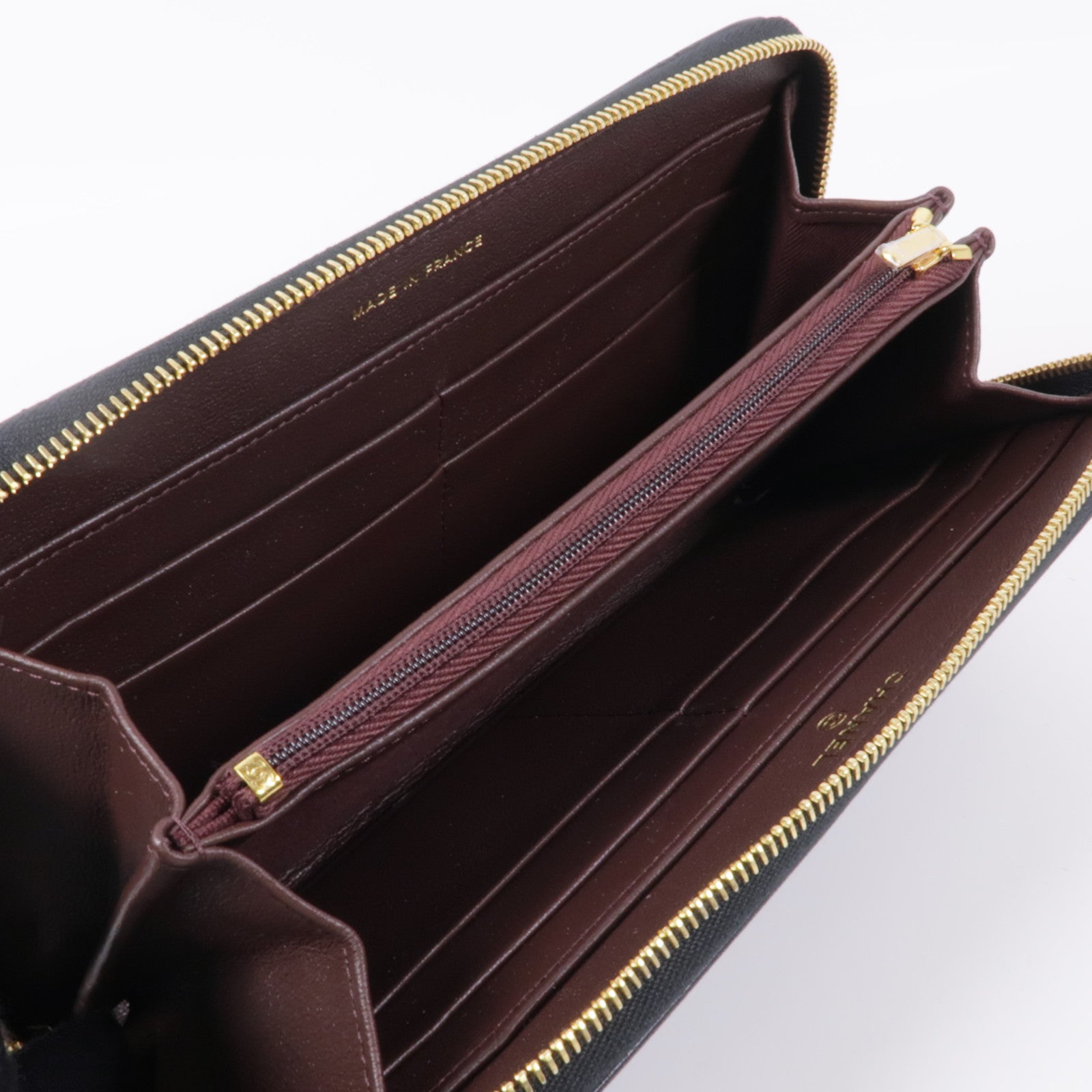 CHANEL 羊皮皮革Long Wallet金扣長錢包