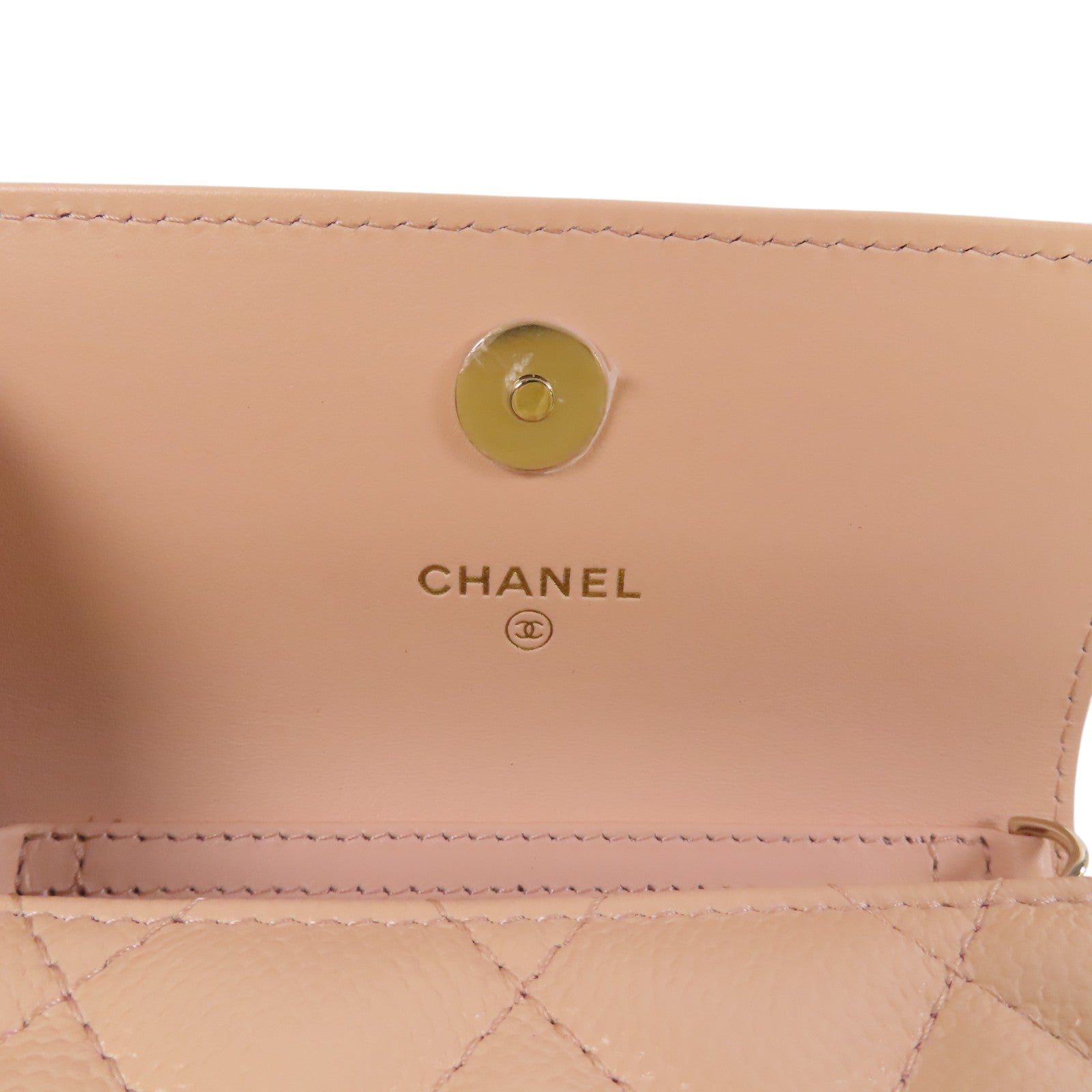 CHANEL 牛皮皮革Mini Flap Bag金扣鏈帶肩背袋