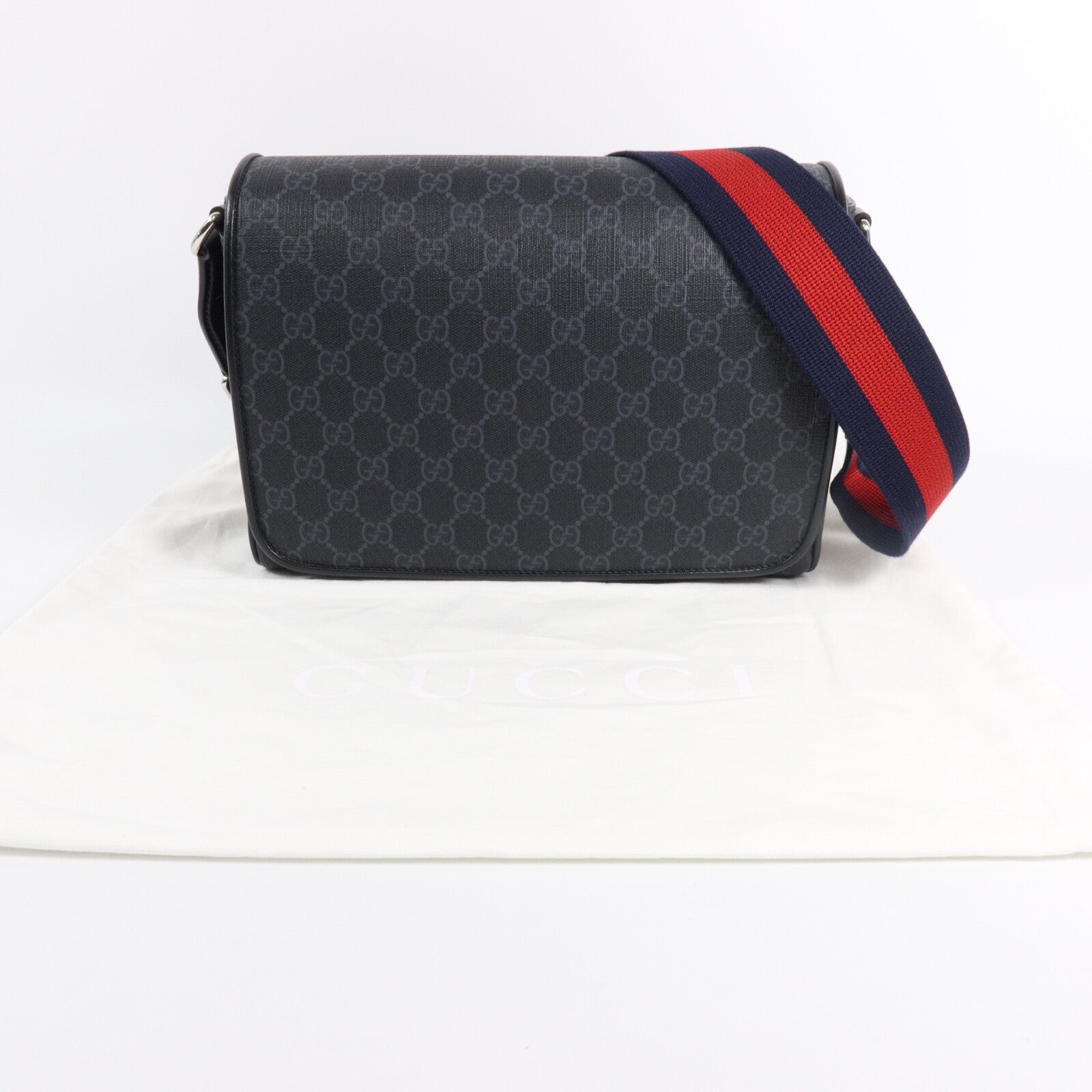 GUCCI 塗層帆布GG Black Medium Crssbody Bag肩背袋