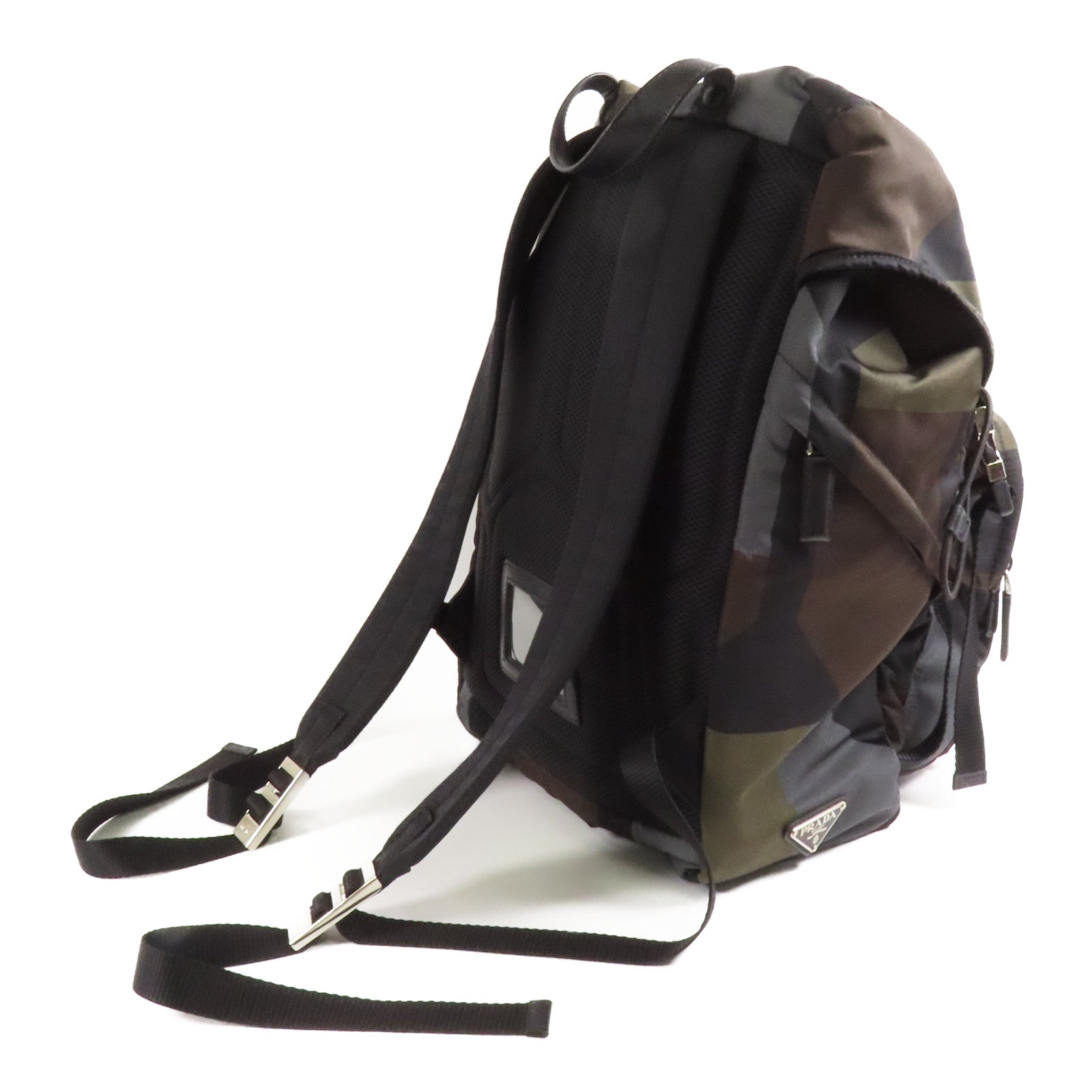 PRADA 尼龍Backpack銀扣背包