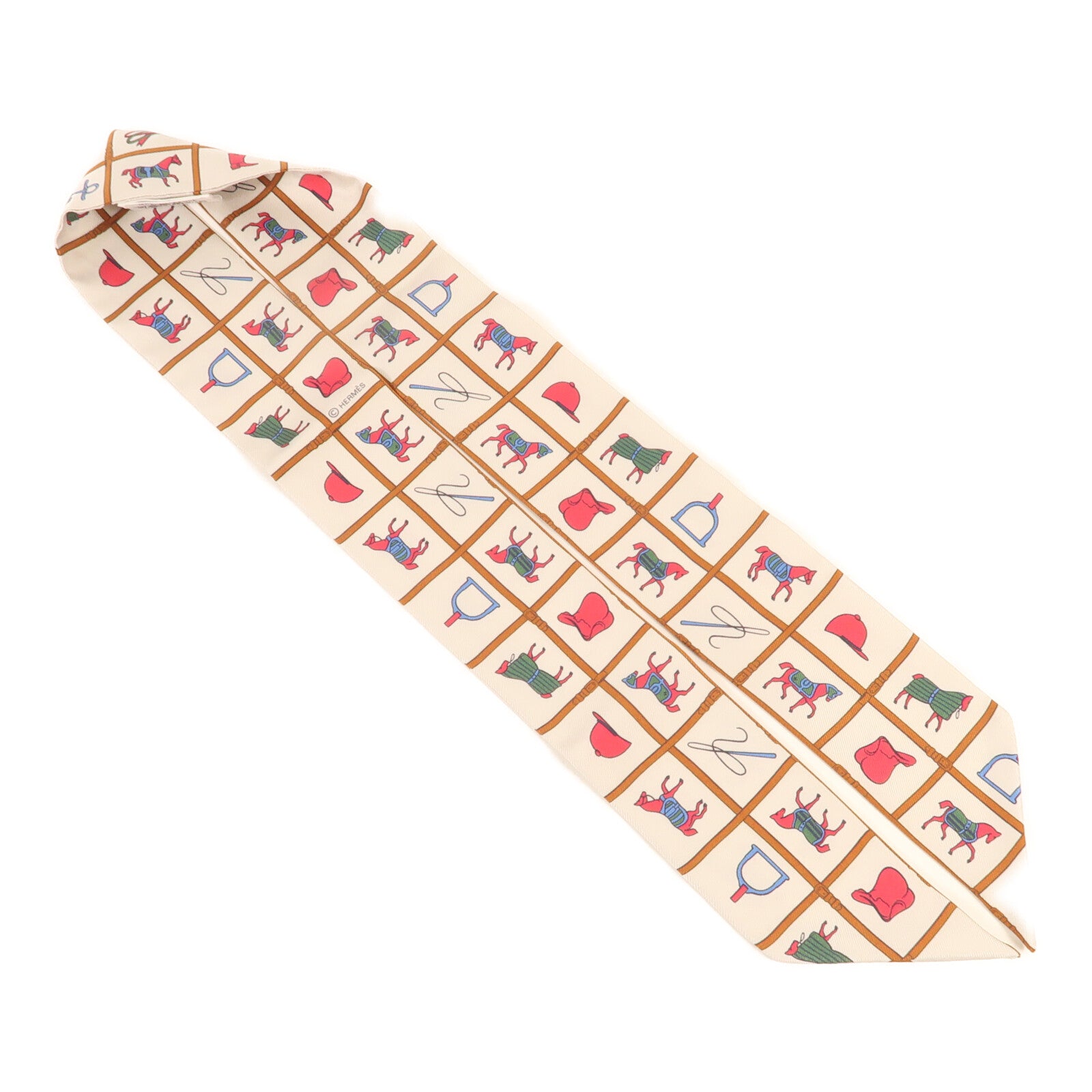 HERMES 絲質Twilly絲巾