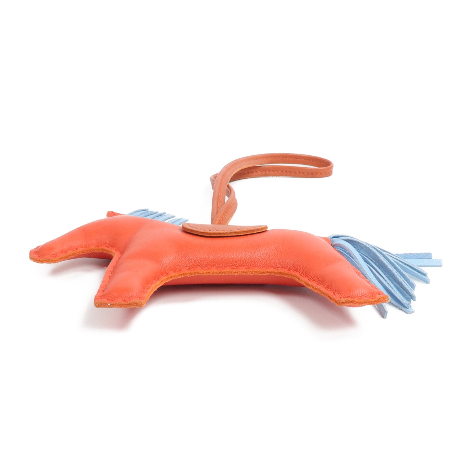 HERMES Milo皮革Rodeo MM掛飾Capucine/Celeste/Rouge Duchesse