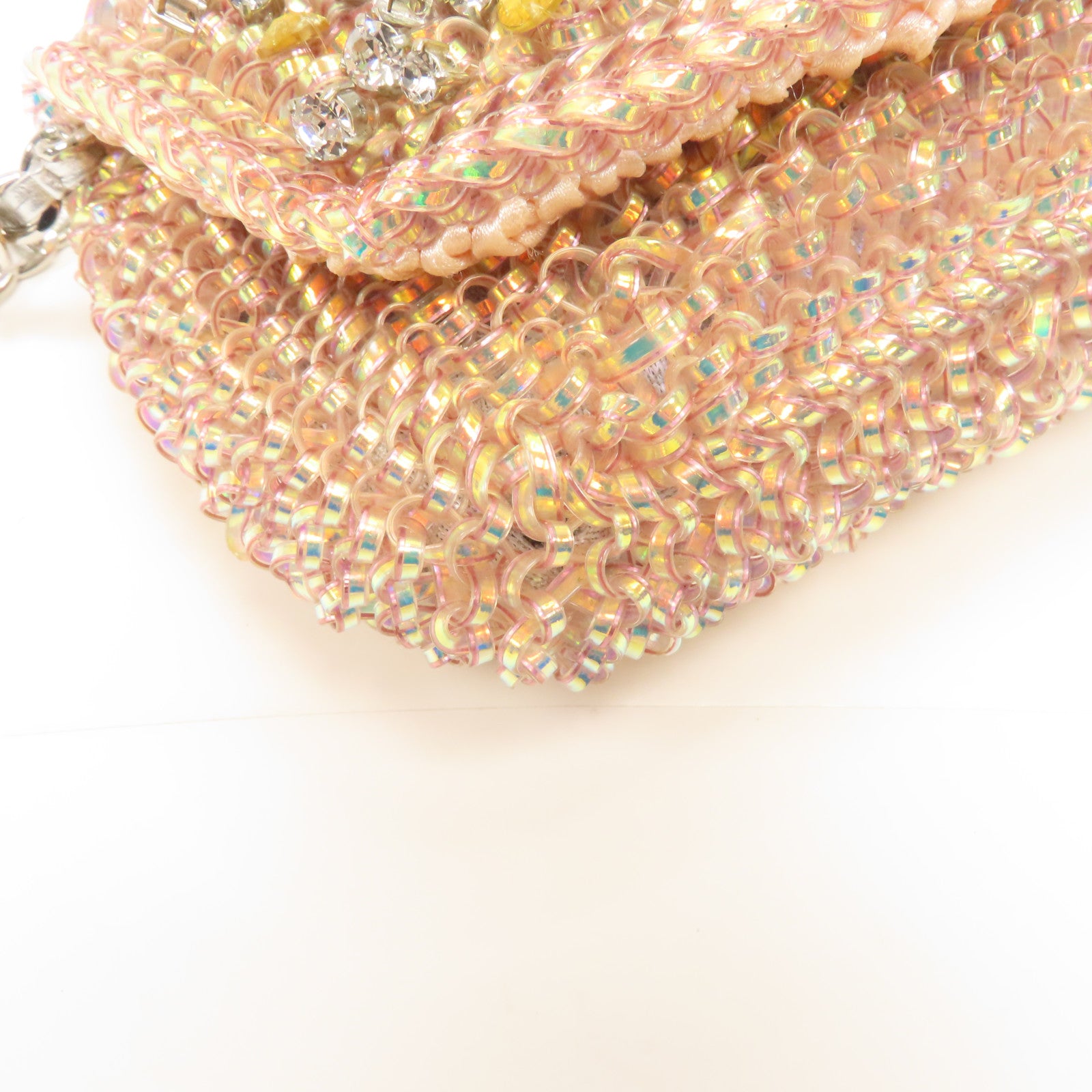 ANTEPRIMA PVC Chain Shoulder Bag銀扣鏈帶肩背袋粉紅色
