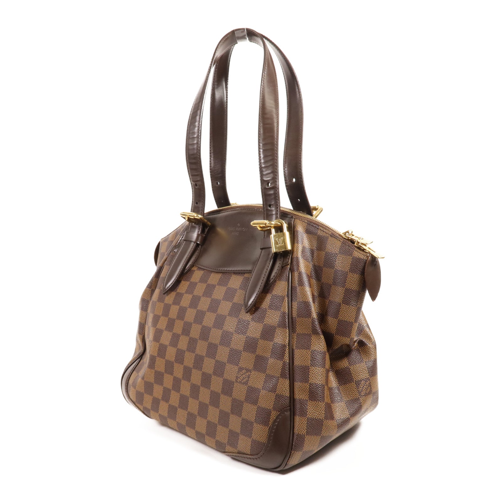 LOUIS VUITTON Damier Verona MM金扣肩背袋