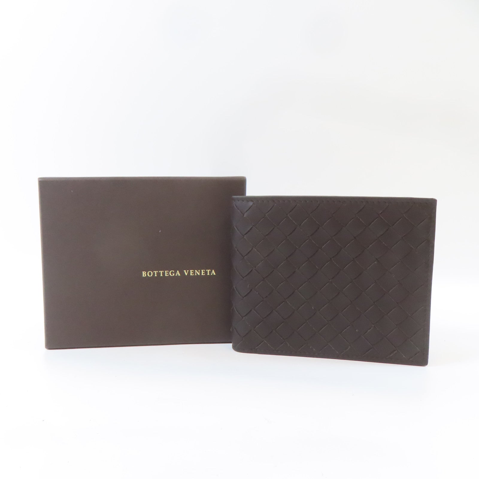 BOTTEGA VENETA 織紋羊皮皮革Bifold Wallet錢包啡色