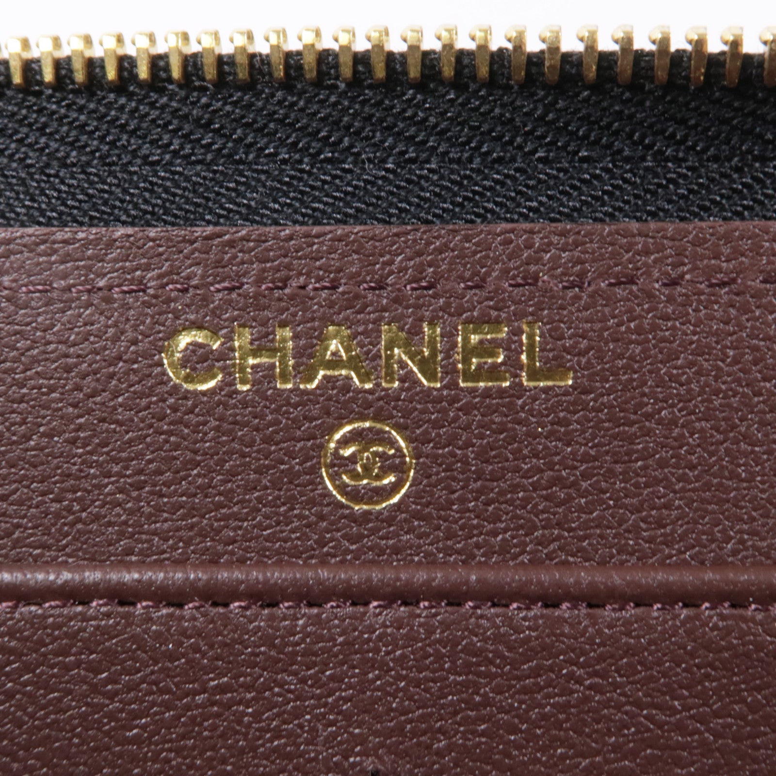 CHANEL 羊皮皮革Long Wallet金扣長錢包