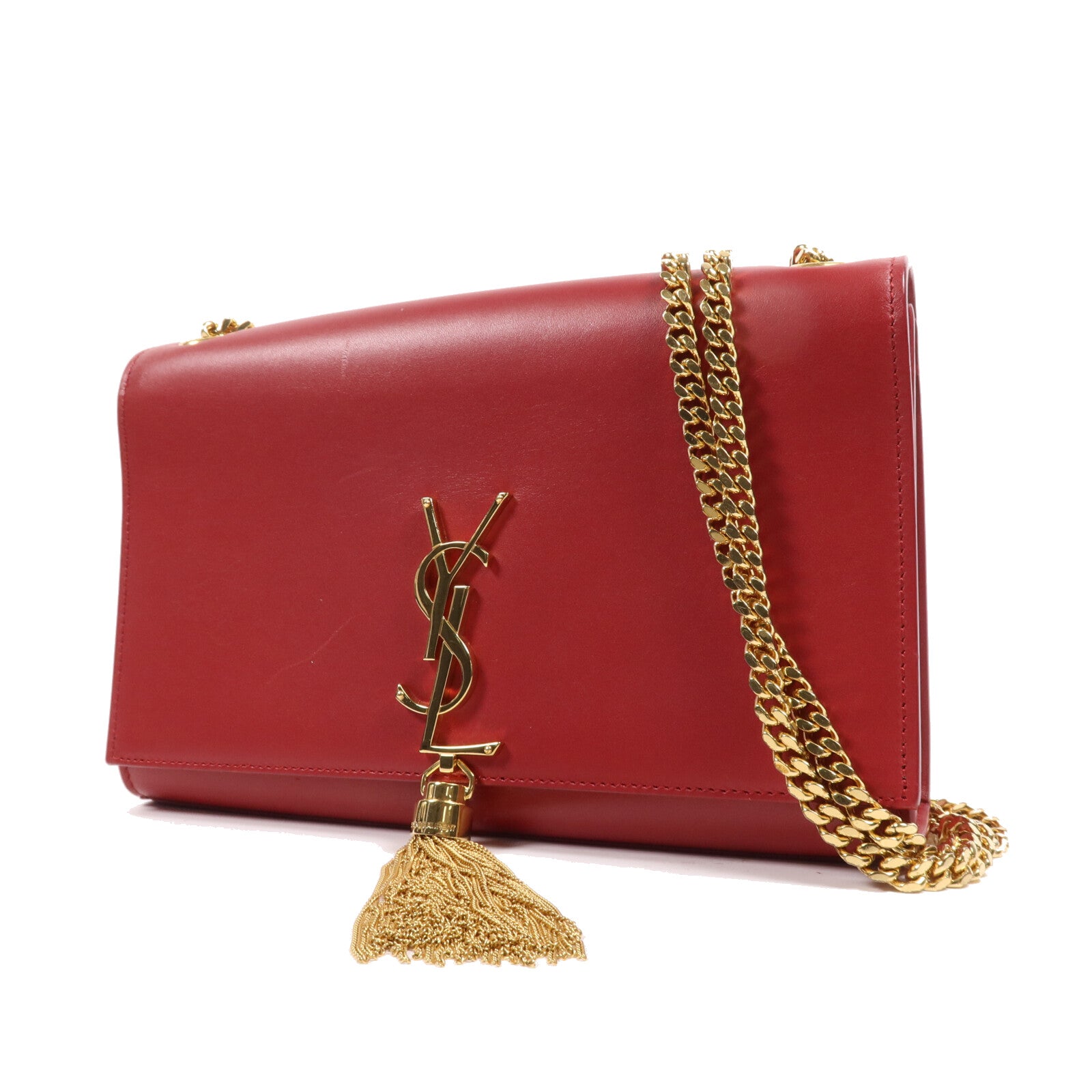 YVES SAINT LAURENT 牛皮皮革Kate Tassel金扣鏈帶肩背袋