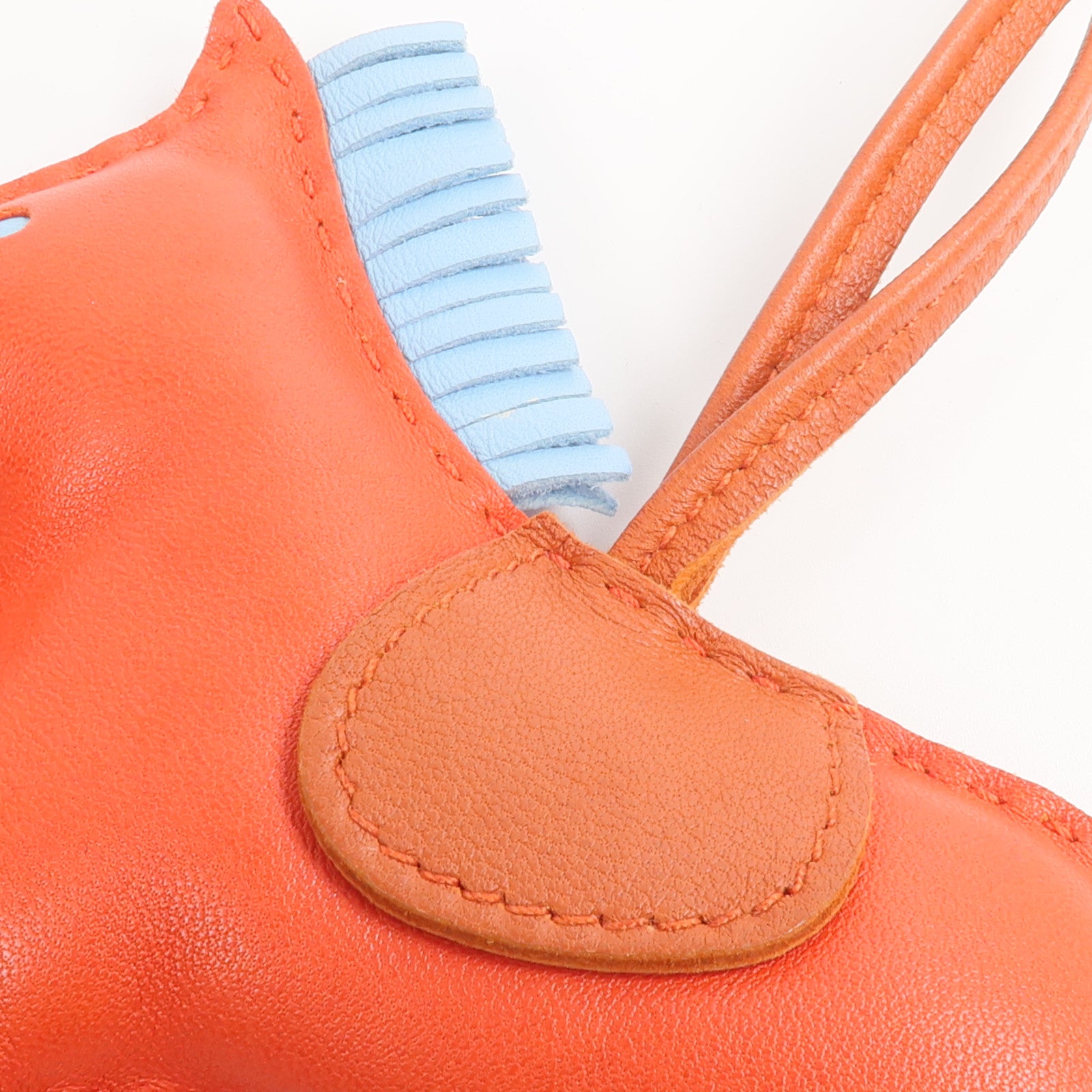 HERMES Milo皮革Rodeo MM掛飾Capucine/Celeste/Rouge Duchesse