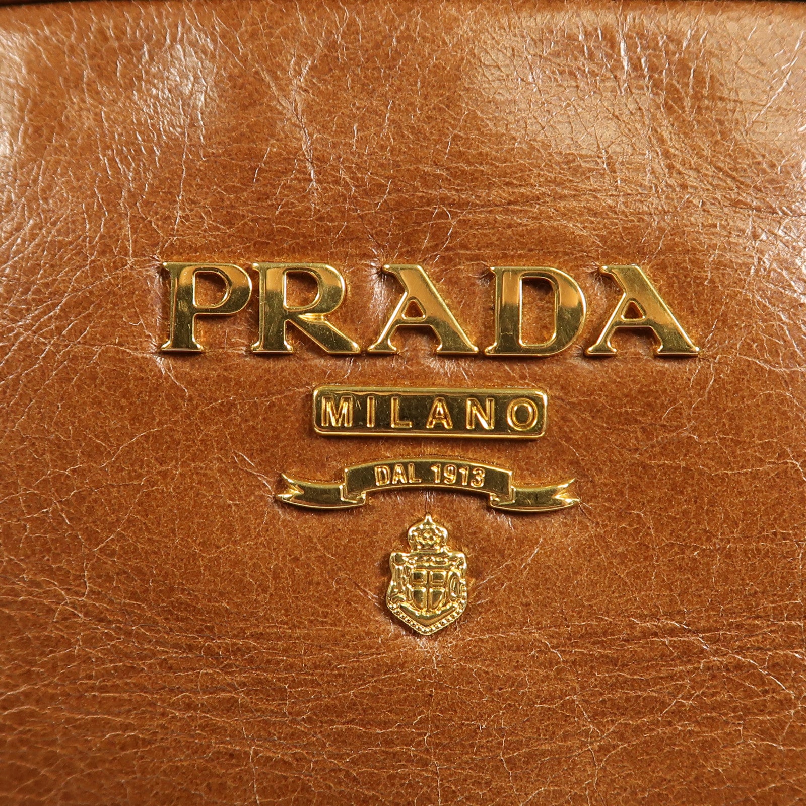 PRADA 牛皮皮革Bauletto Bag金扣手挽肩背兩用袋