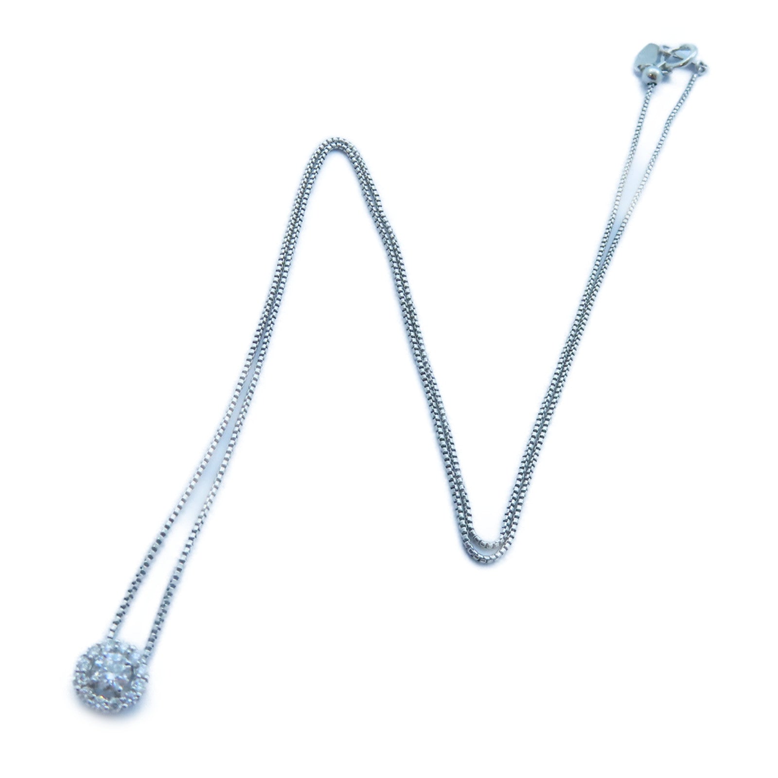 JEWELRY 【激減優惠】PT900白金/18K白金Diamond Necklace 0.166ct/0.10ct鑽石項鍊#44cm